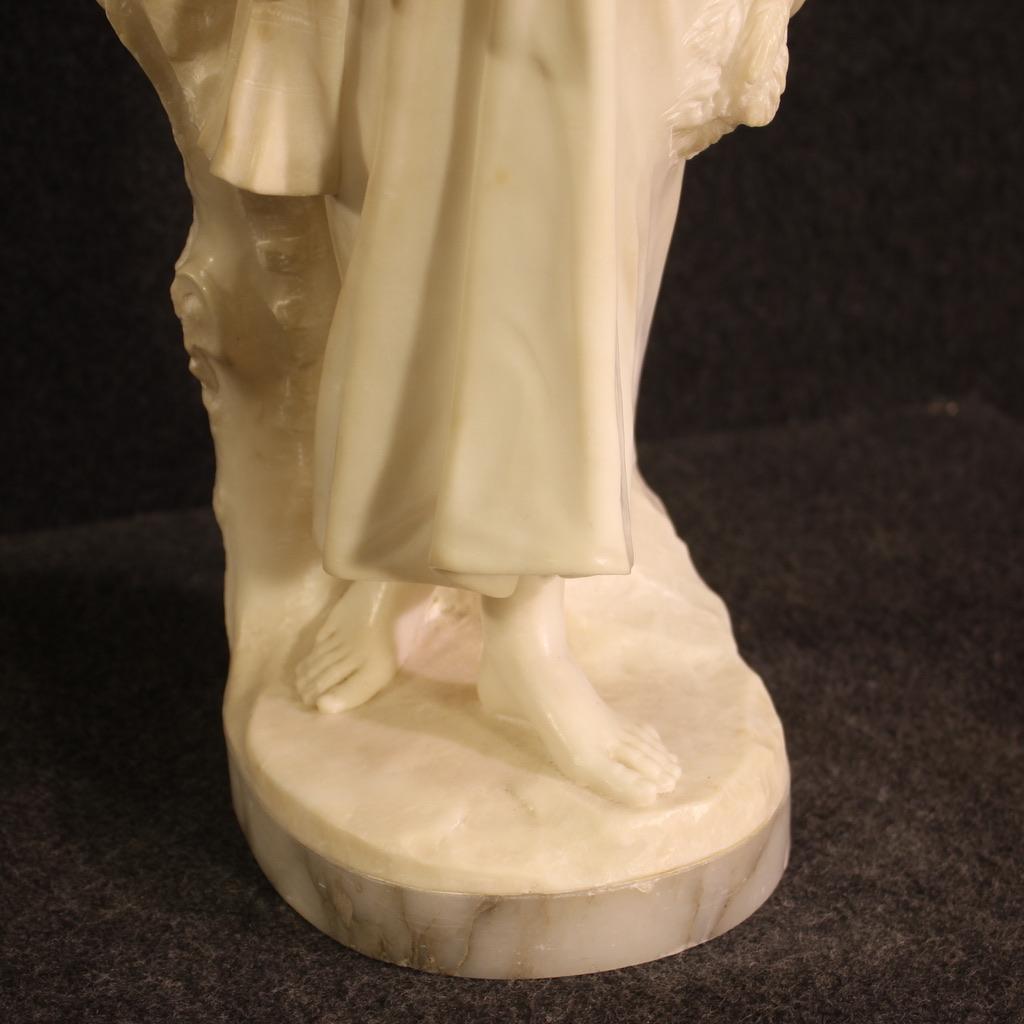 19th Century Alabaster Signed L. Grégoire French Figurative Sculpture, 1880 For Sale 7