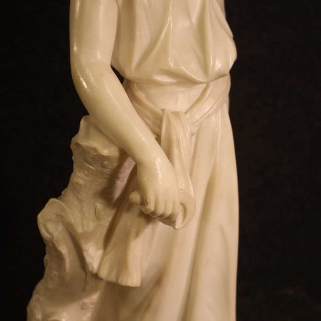 19th Century Alabaster Signed L. Grégoire French Figurative Sculpture, 1880 For Sale 1