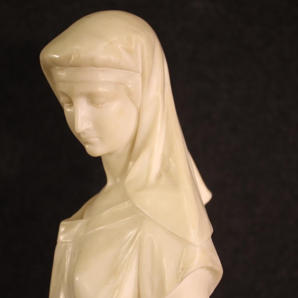 19th Century Alabaster Signed L. Grégoire French Figurative Sculpture, 1880 For Sale 4