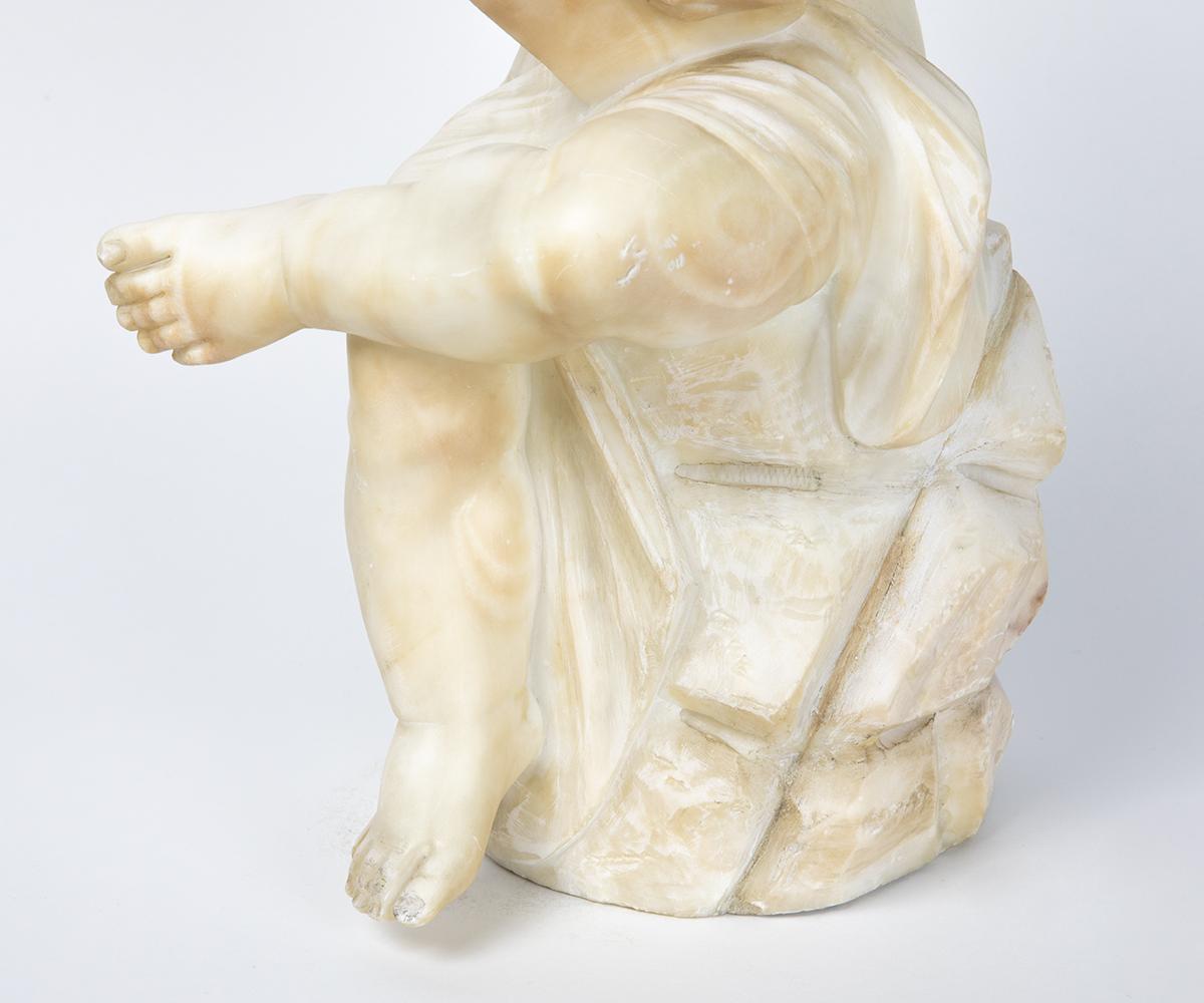19th Century Alabaster Statue of Little Girl 4