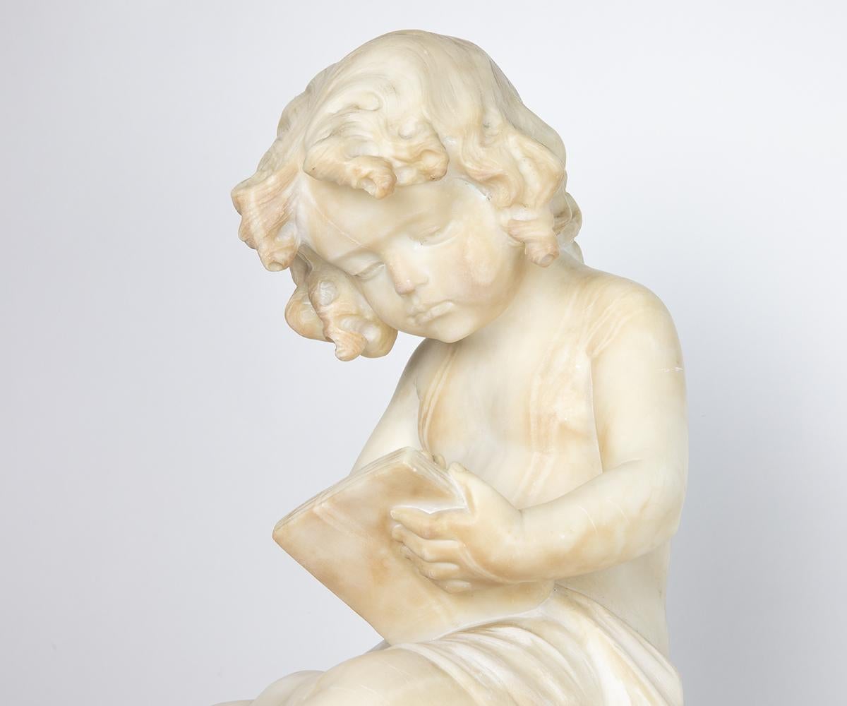 19th Century Alabaster Statue of Little Girl 5