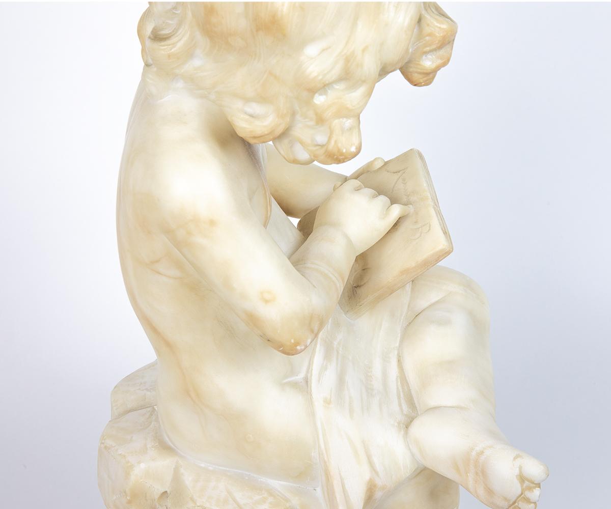 19th Century Alabaster Statue of Little Girl 2