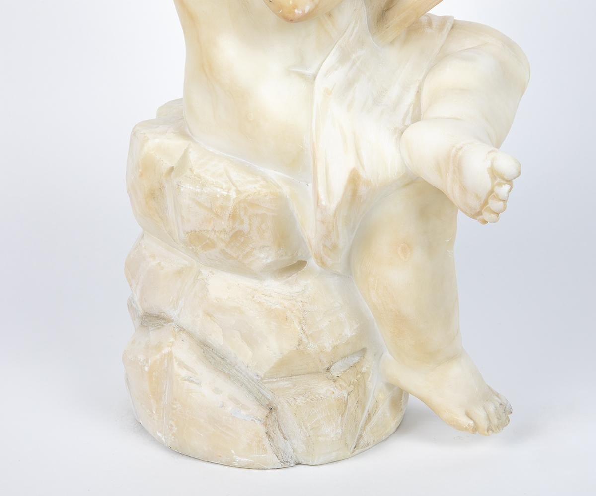 19th Century Alabaster Statue of Little Girl 3