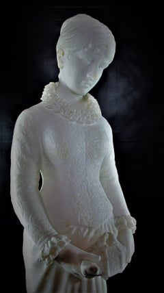 19th Century Albaster Sculpture in Neo-Gothic Style, "The Passion"