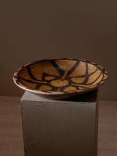 Piatto in terracotta dipinto in stile cabilo algerino del XIX secolo (Tasilt)