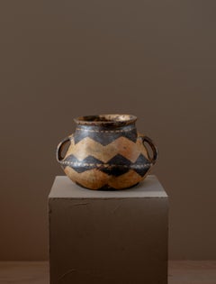 Rif Amazigh Two-Handled Jar - Mid-Century Moroccan Primitive Berber Pottery