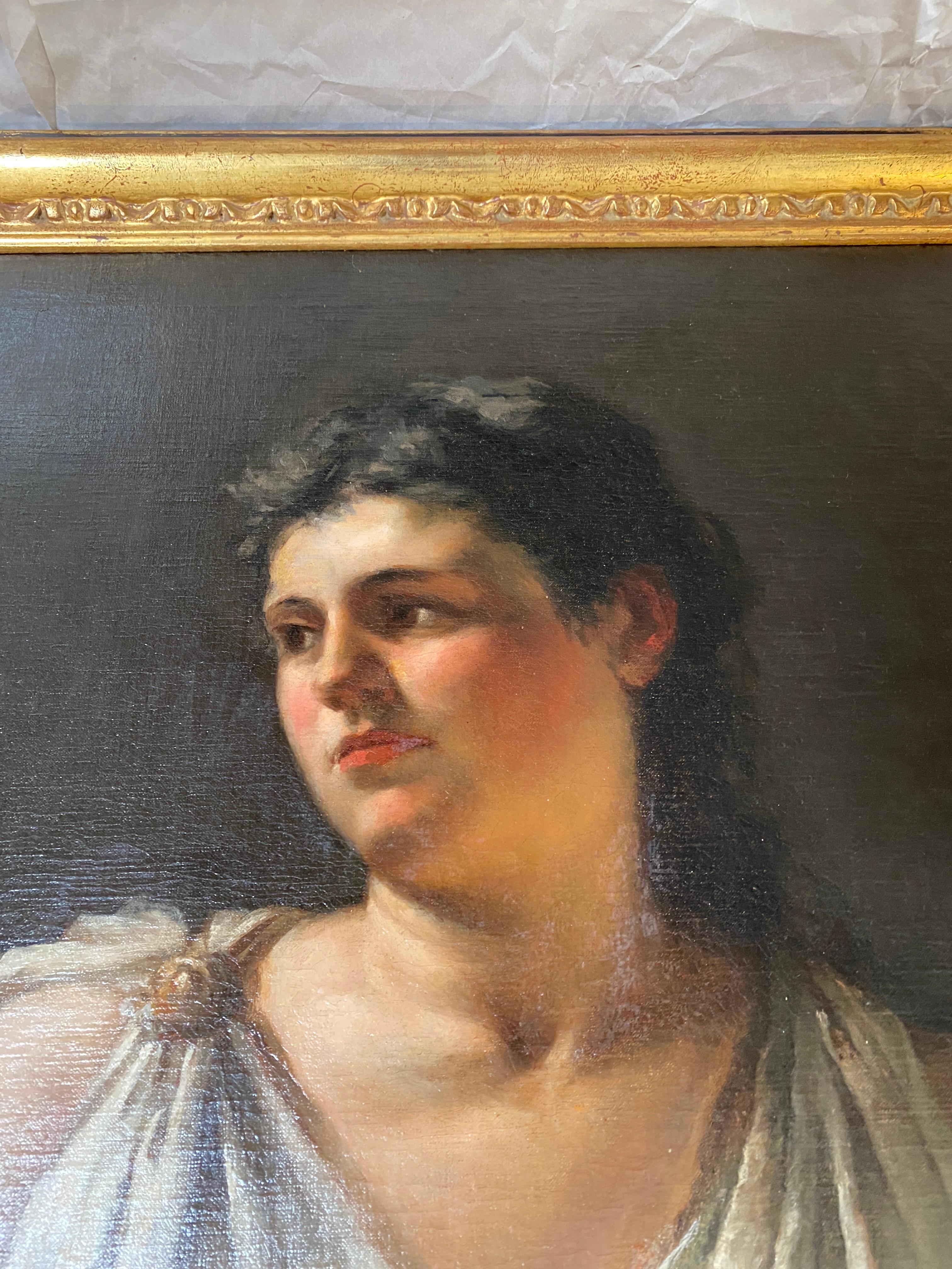 19th Century Allegorical Painting of a Greek Goddess For Sale 5