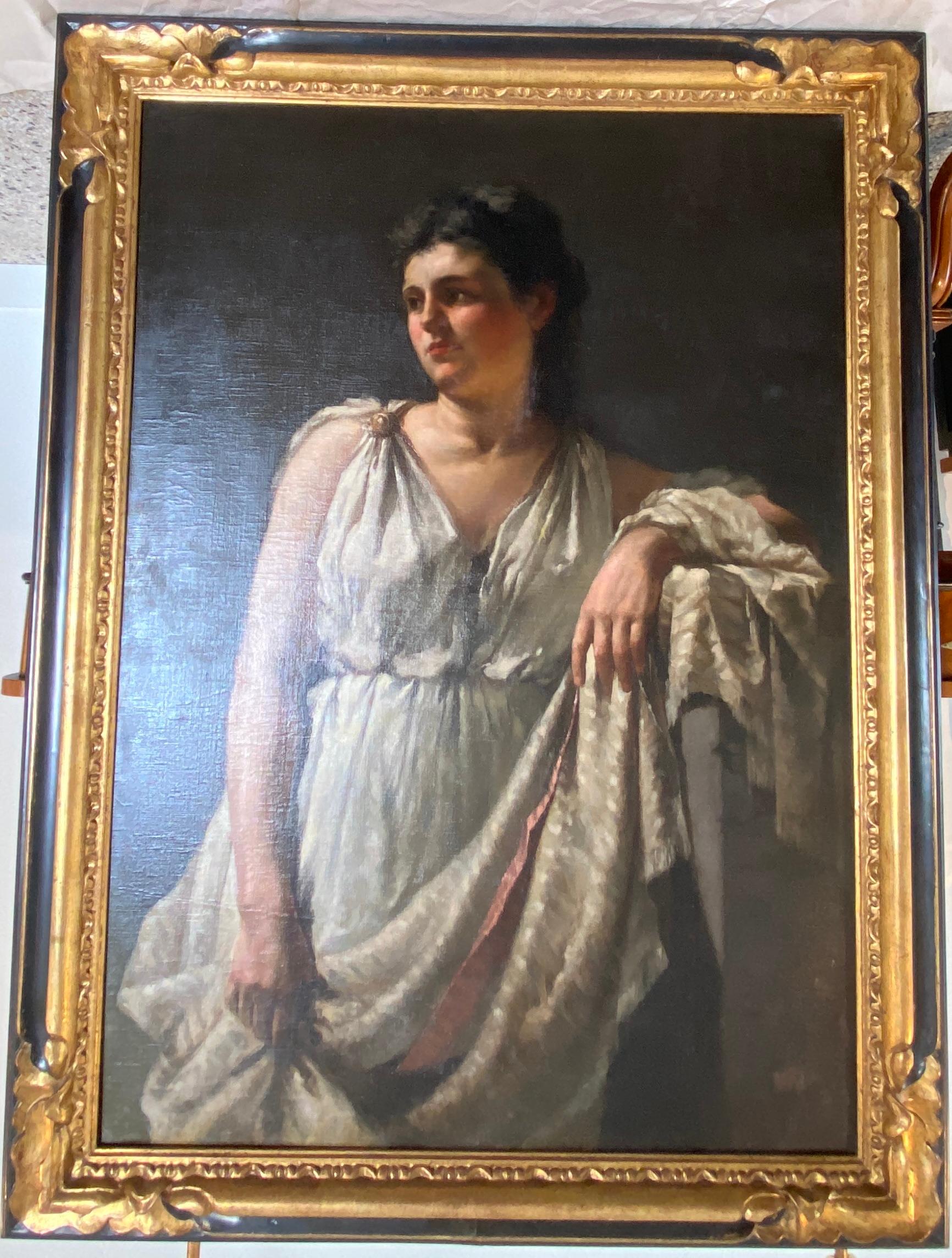 19th Century Allegorical Painting of a Greek Goddess For Sale 6