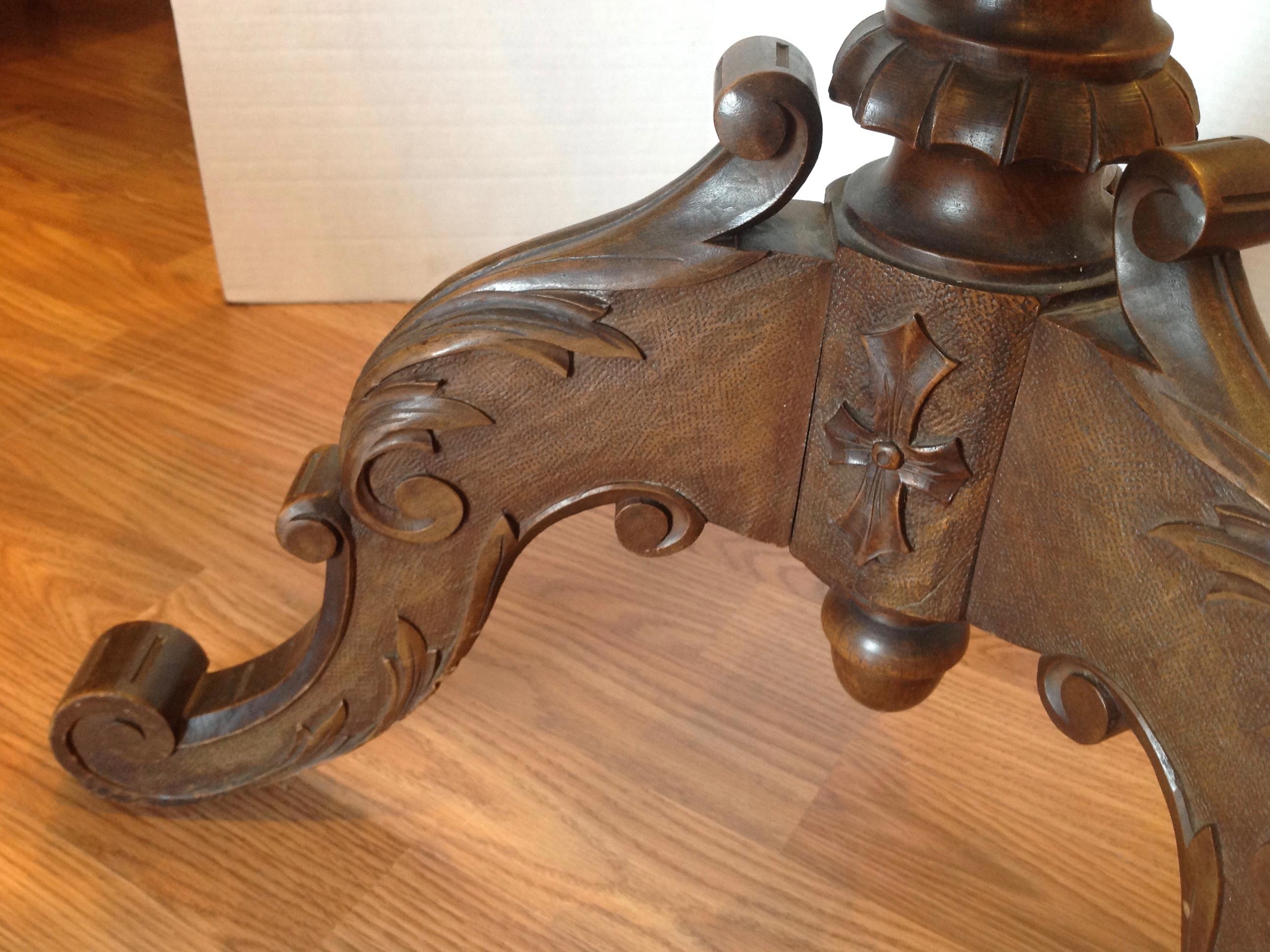 19th Century Alpine Inlaid Tilt Top Table 2