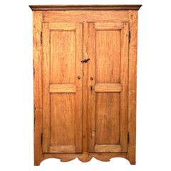 19th-Century Alpine Poplar Wood Cabinet with Paneled Sides