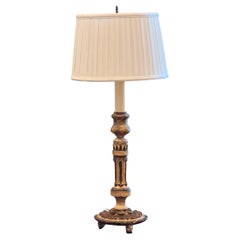 19th Century Altar Stick Lamp With Gilt Surface