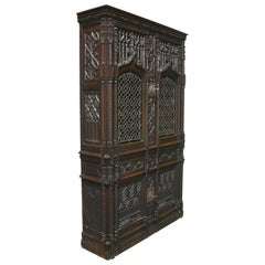 Antique 19th Century Amazing Gothic Revival Bookcase