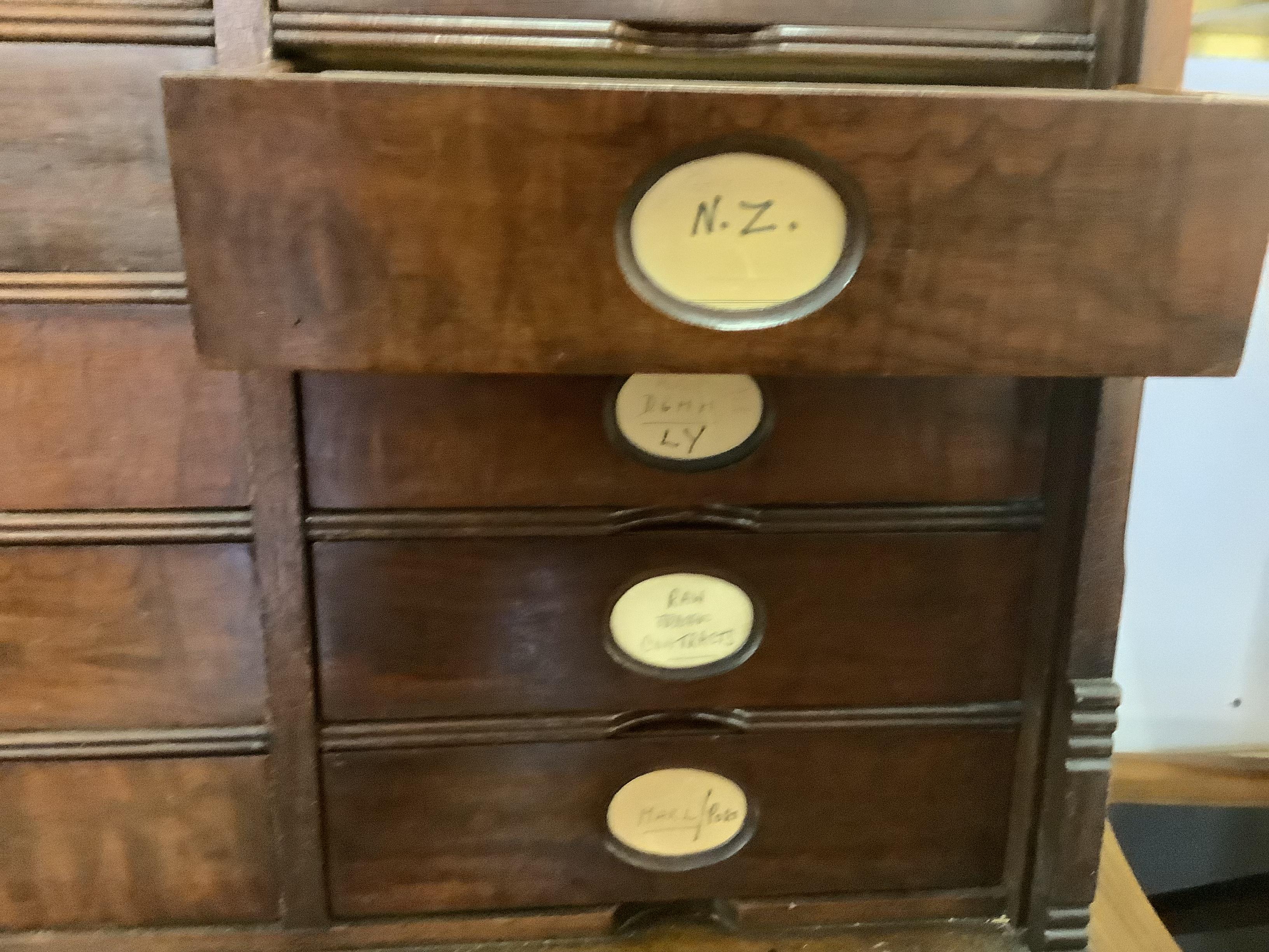 Georgian 19th Century Amberg Mahogany Wooden Filing Cabinet For Sale