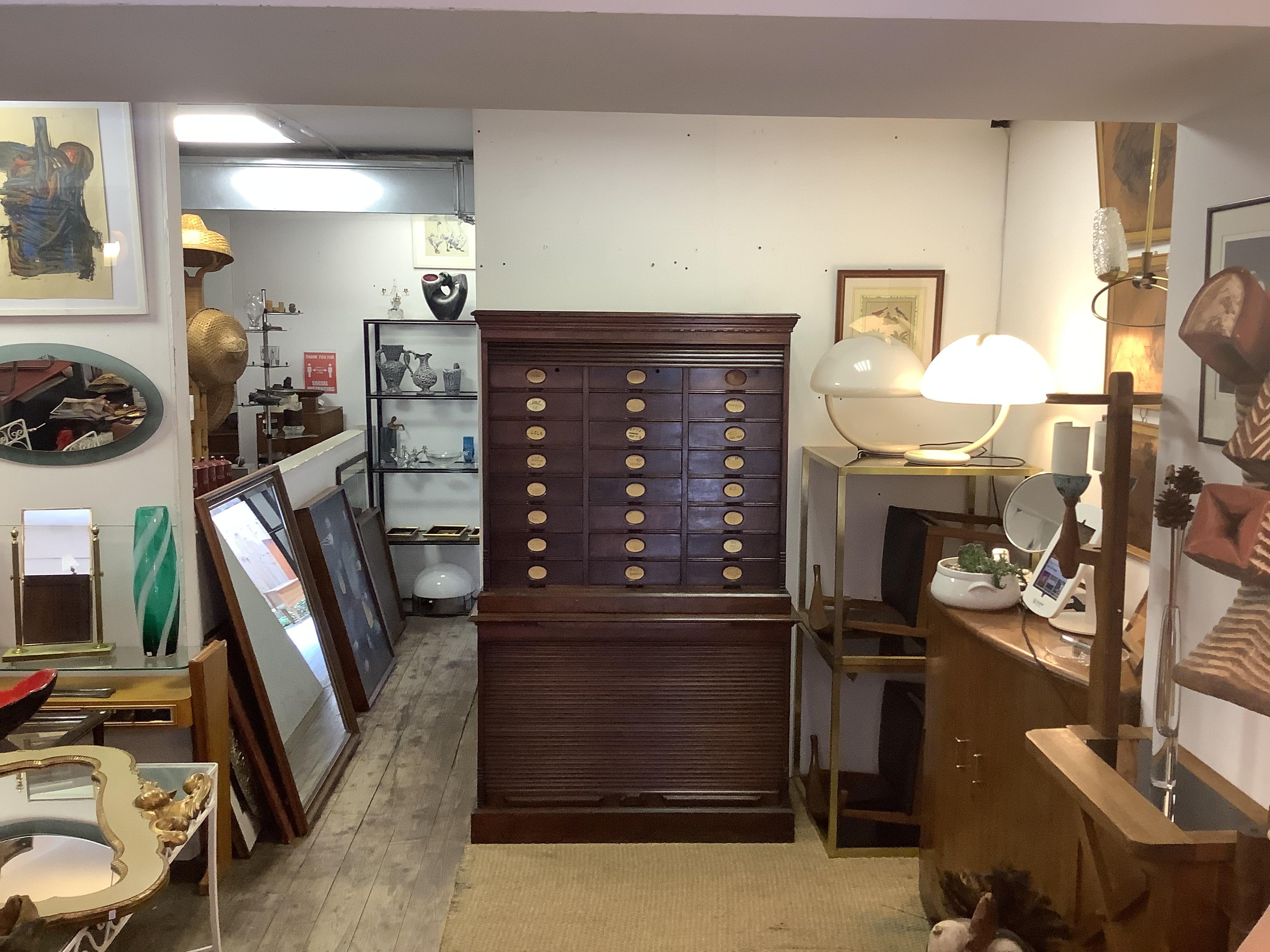 19th Century Amberg Mahogany Wooden Filing Cabinet For Sale 3