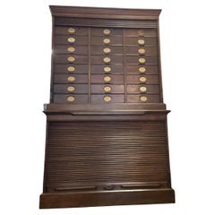 19th Century Amberg Mahogany Wooden Filing Cabinet