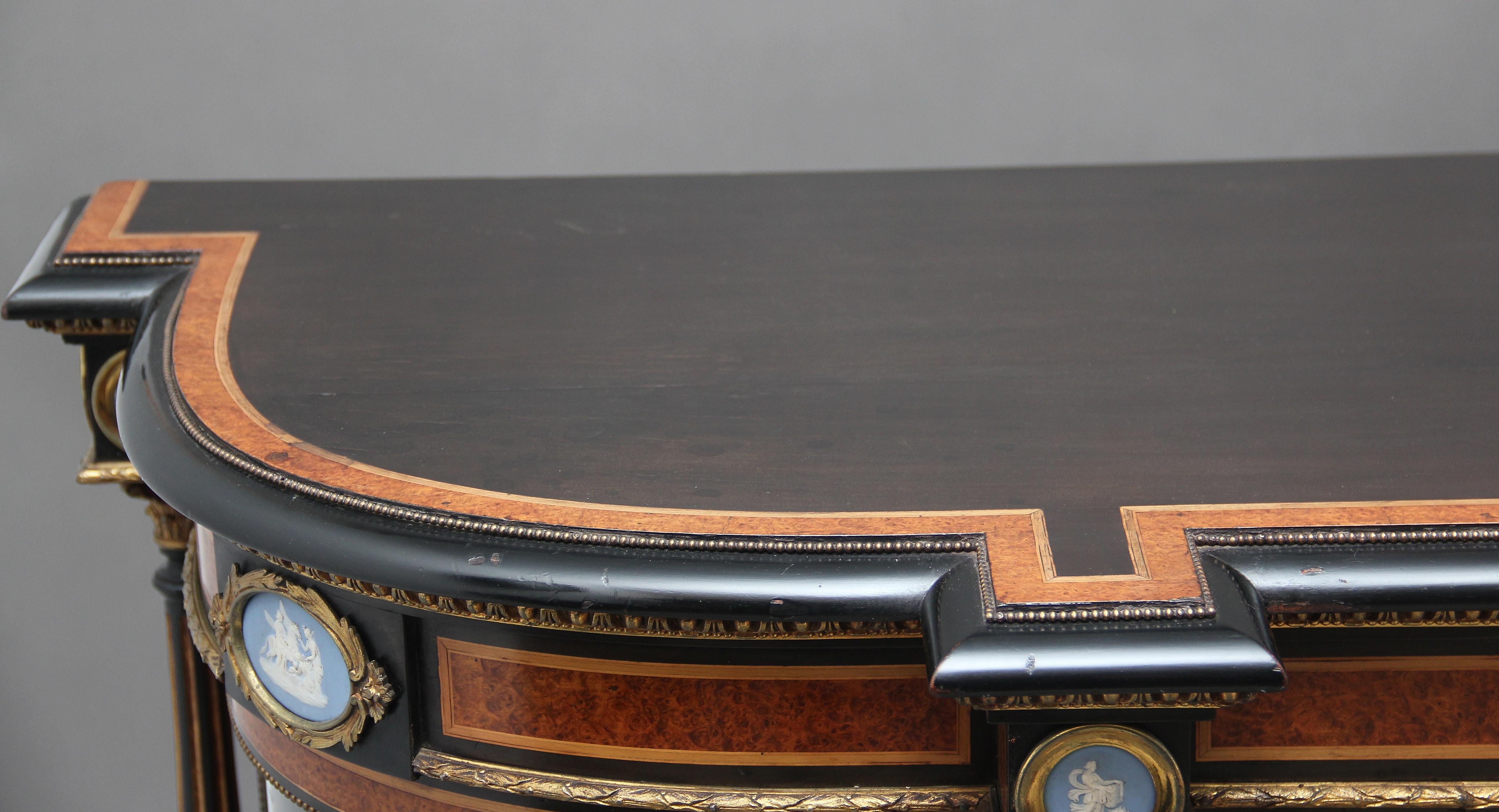 19th Century Amboyna and Ebonized Exhibition Quality Credenza For Sale 12