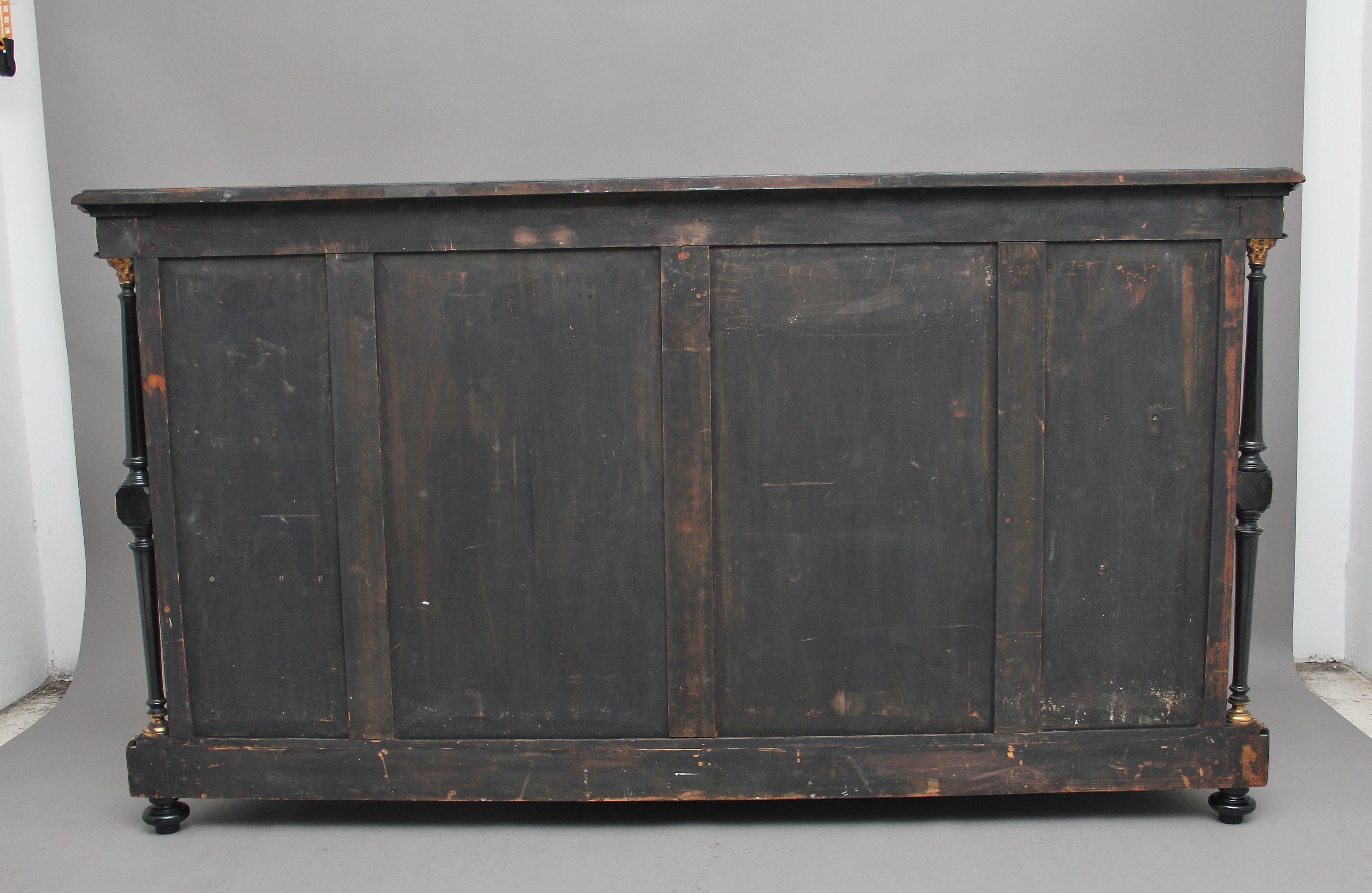 Mid-19th Century 19th Century Amboyna and Ebonized Exhibition Quality Credenza For Sale