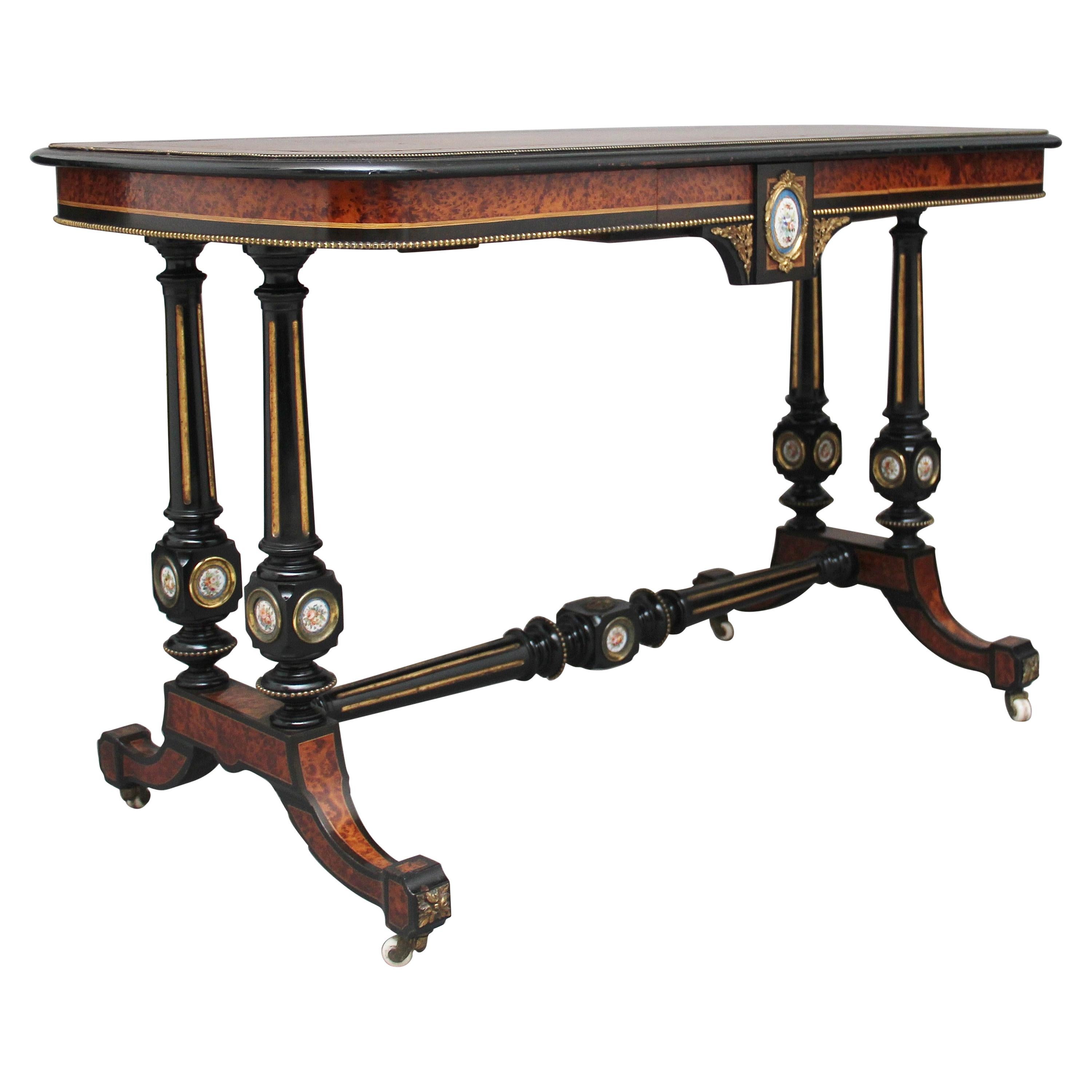 19th Century Amboyna and Ebonised Sofa Table