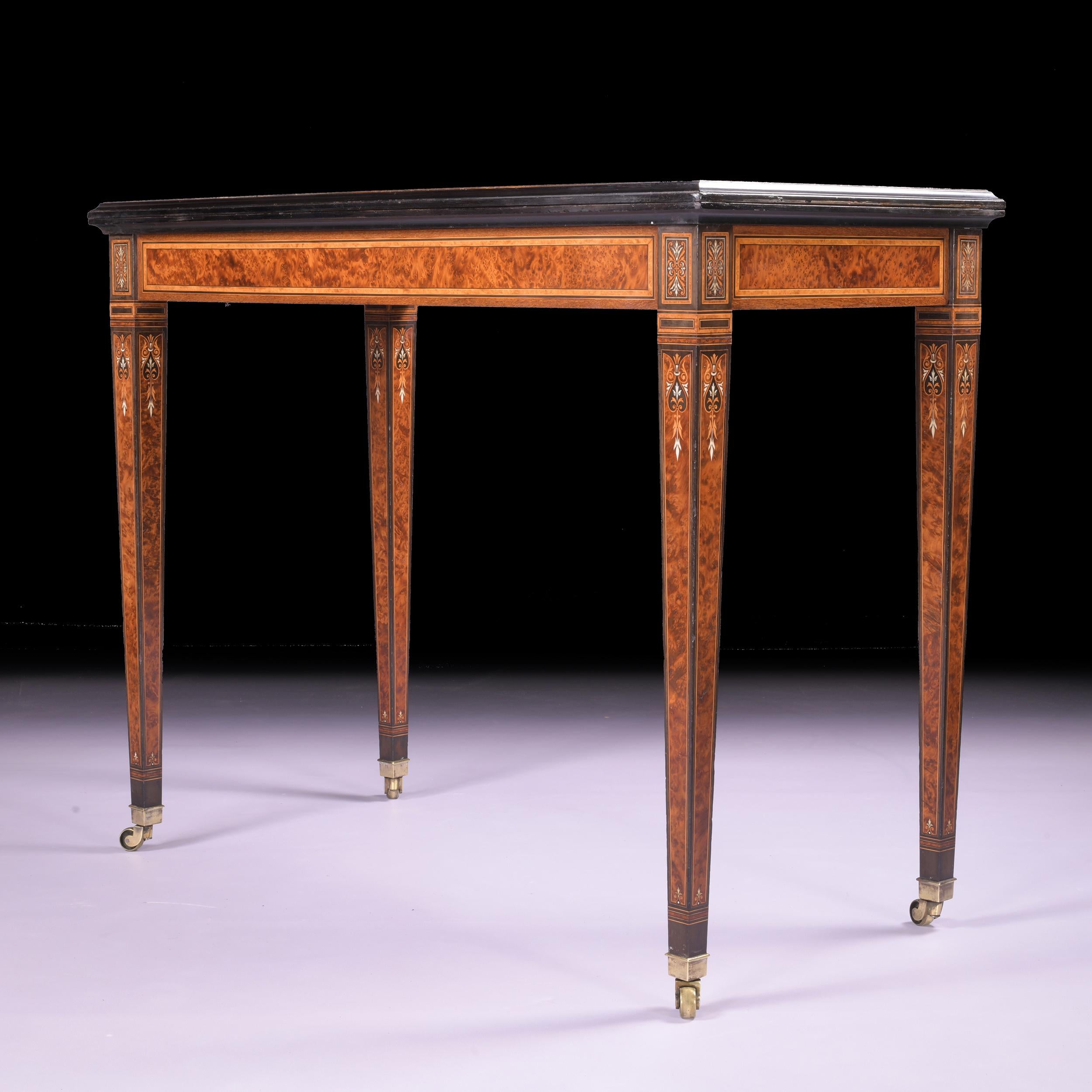 19th Century Amboyna Console/Card Table Attributed To Holland & Sons For Sale 6