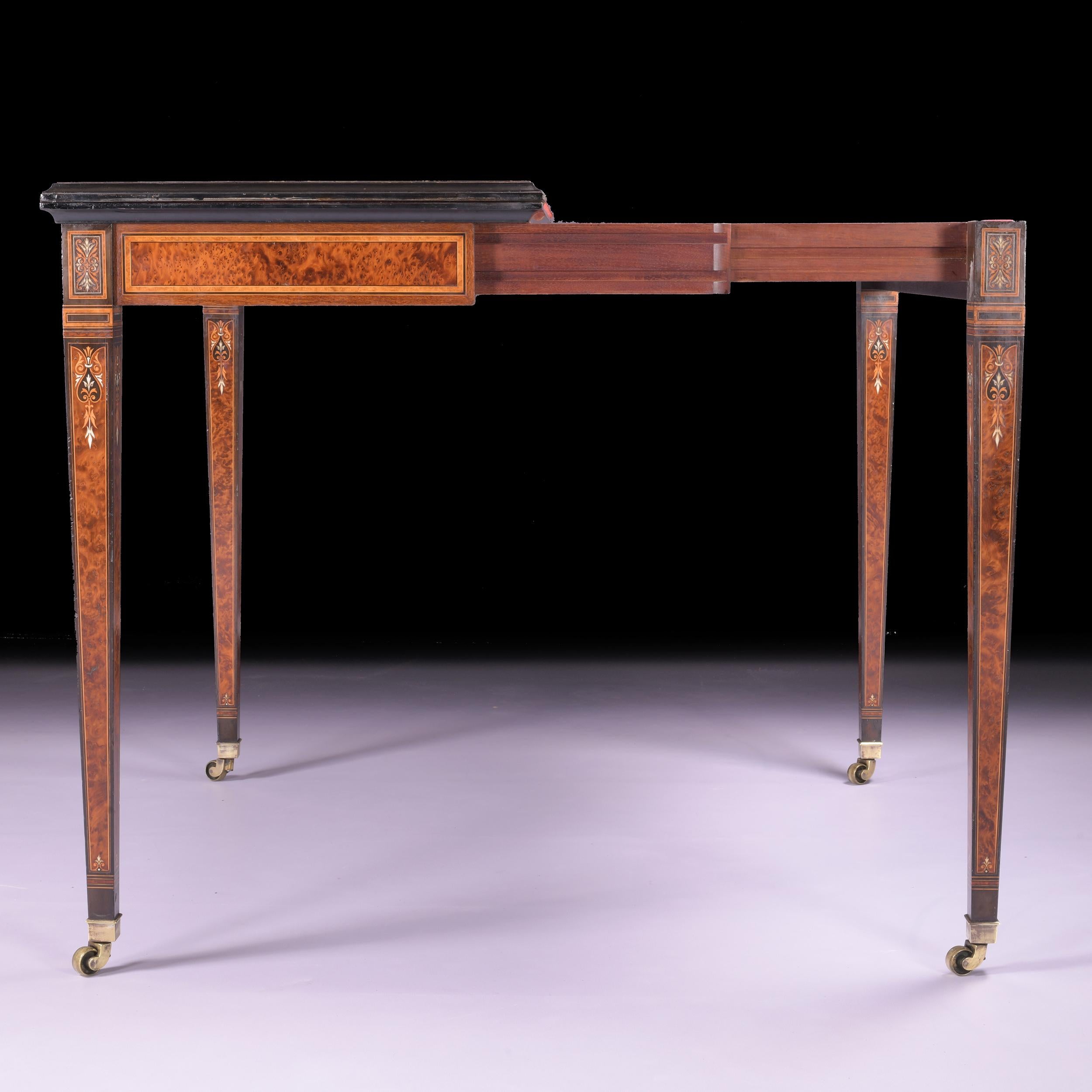 19th Century Amboyna Console/Card Table Attributed To Holland & Sons For Sale 3