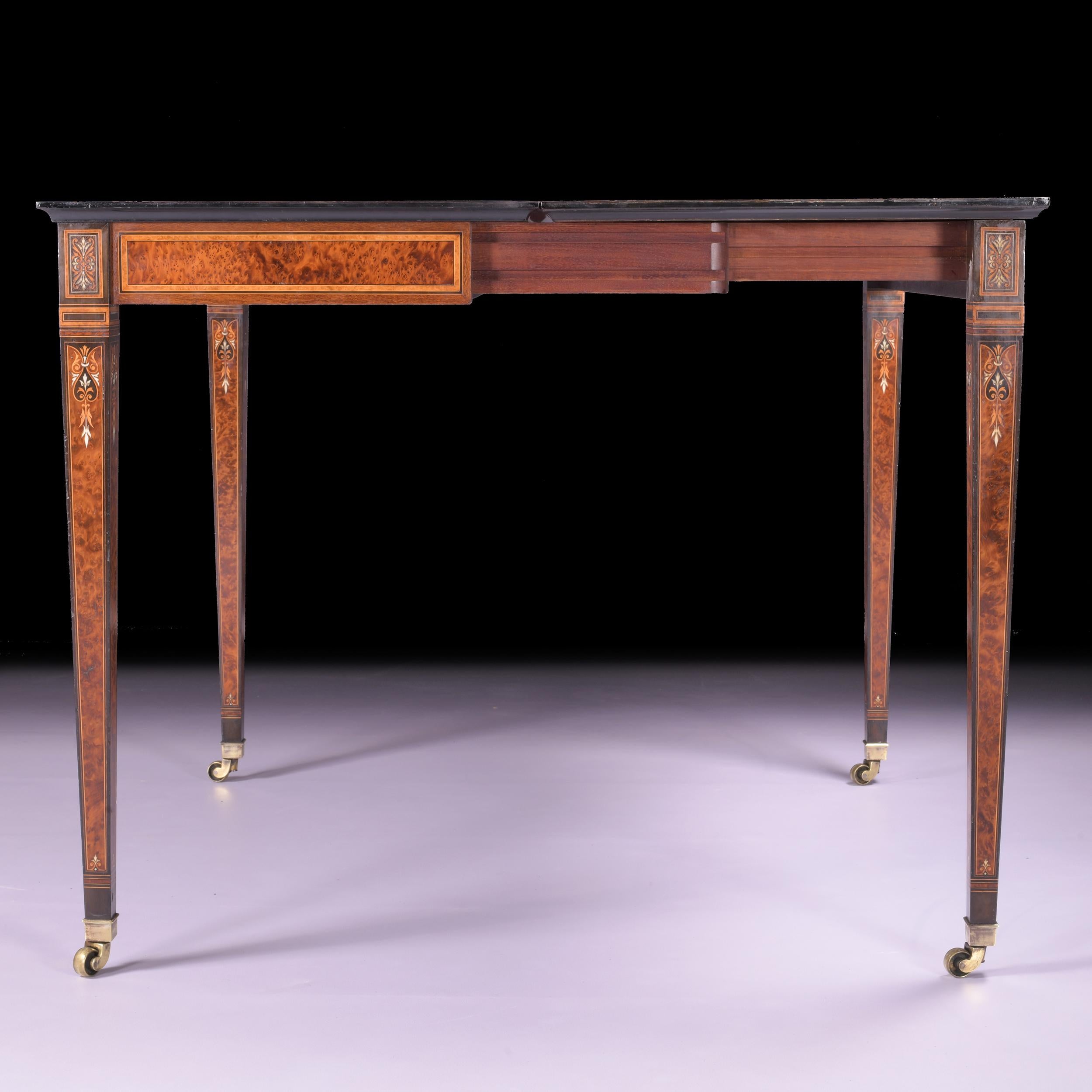 19th Century Amboyna Console/Card Table Attributed To Holland & Sons For Sale 4