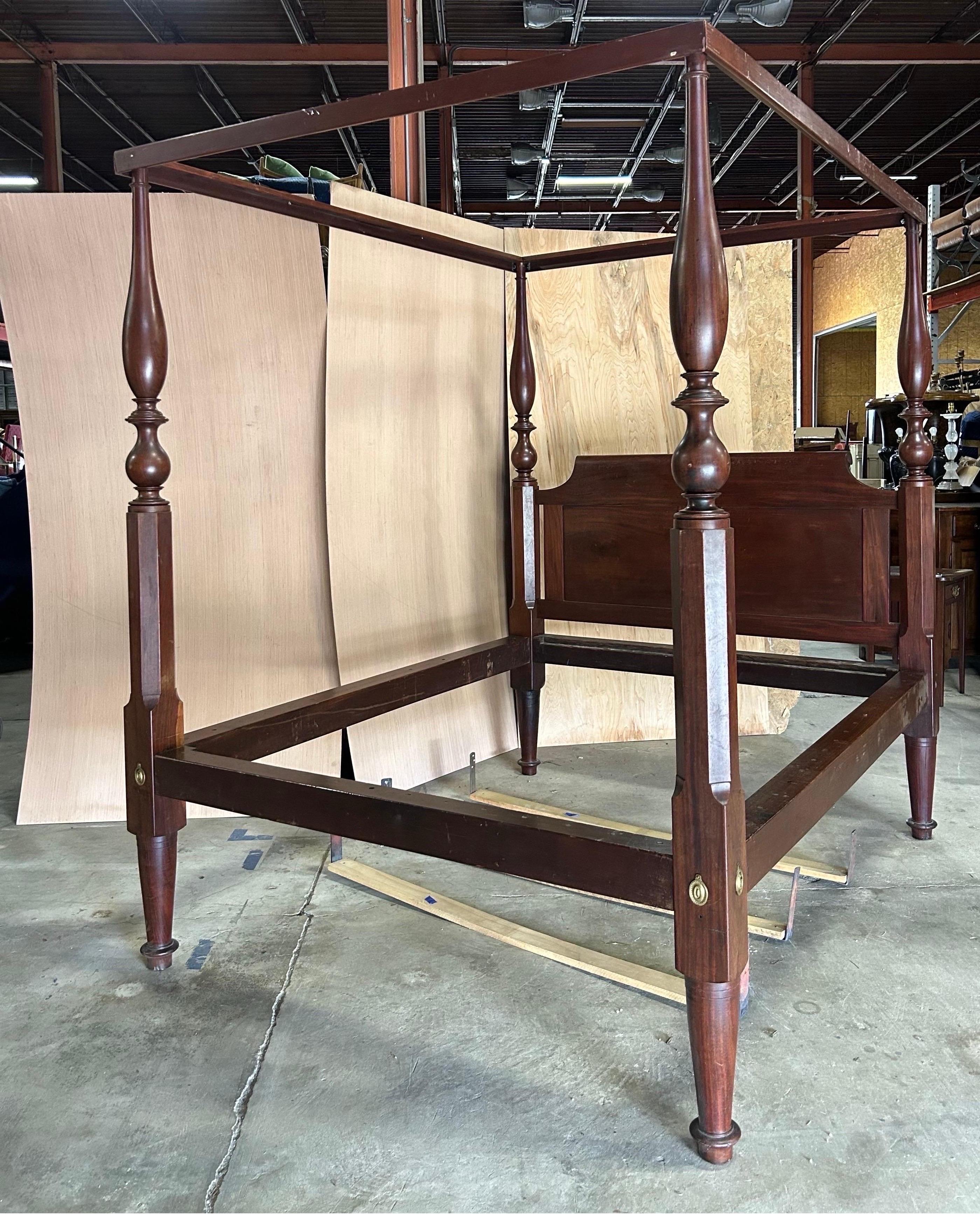 19th Century American 4 Post Mahogany Bed- we can convert to Queen or King. 3