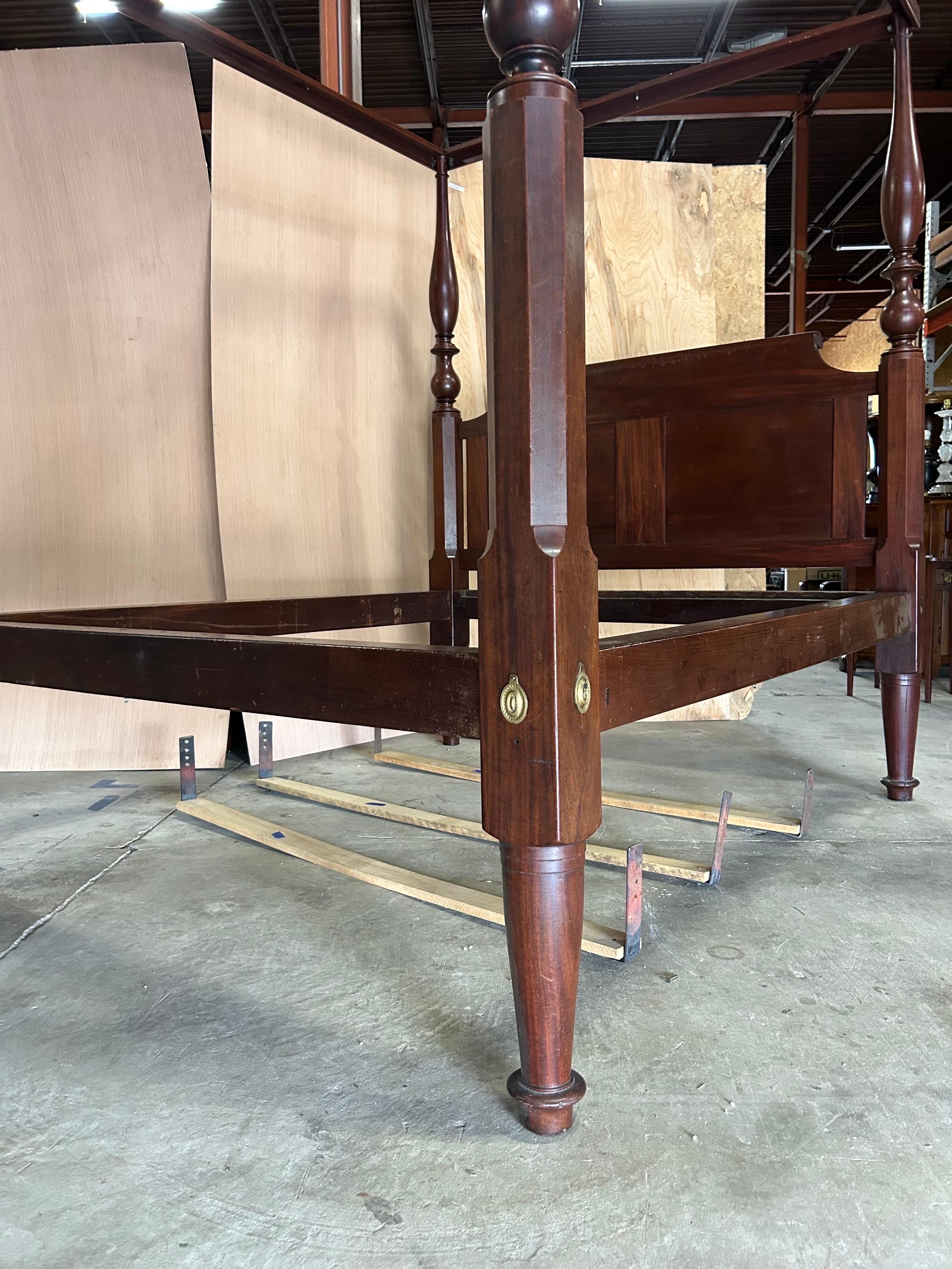 19th Century American 4 Post Mahogany Bed- we can convert to Queen or King. 4