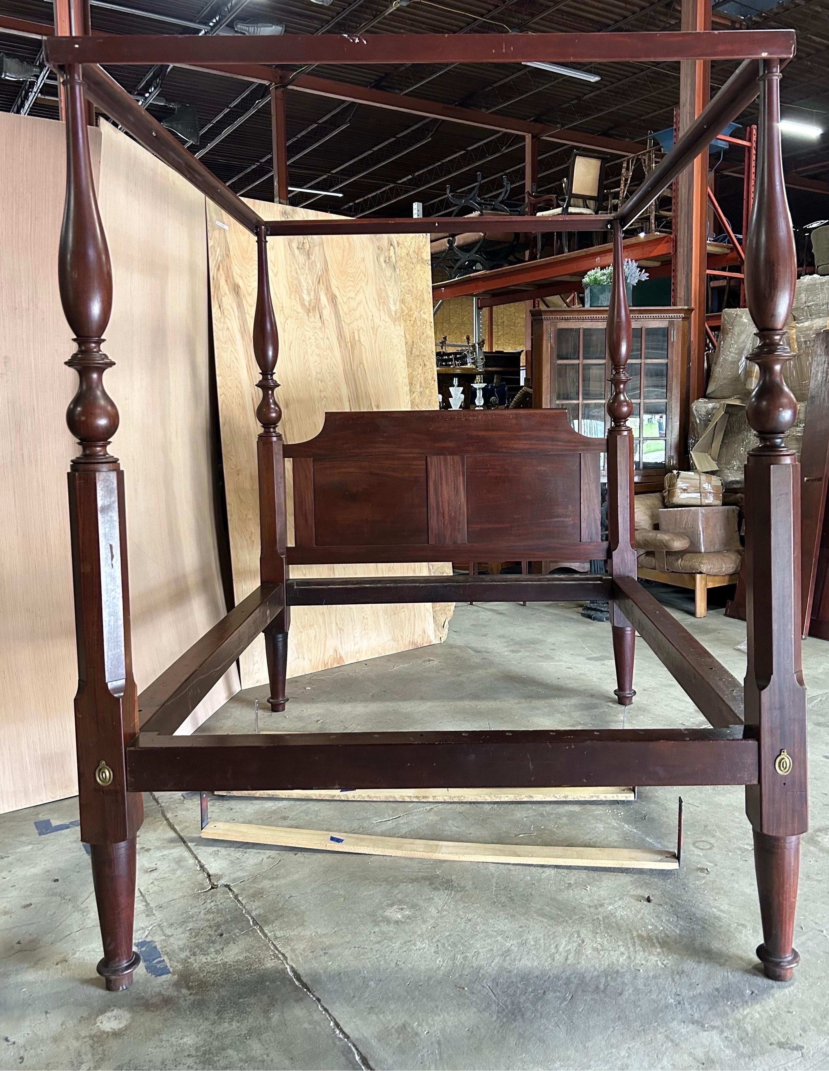 19th Century American 4 Post Mahogany Bed- we can convert to Queen or King. 5
