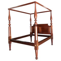 19th Century American 4 Post Mahogany Bed- we can convert to Queen or King.