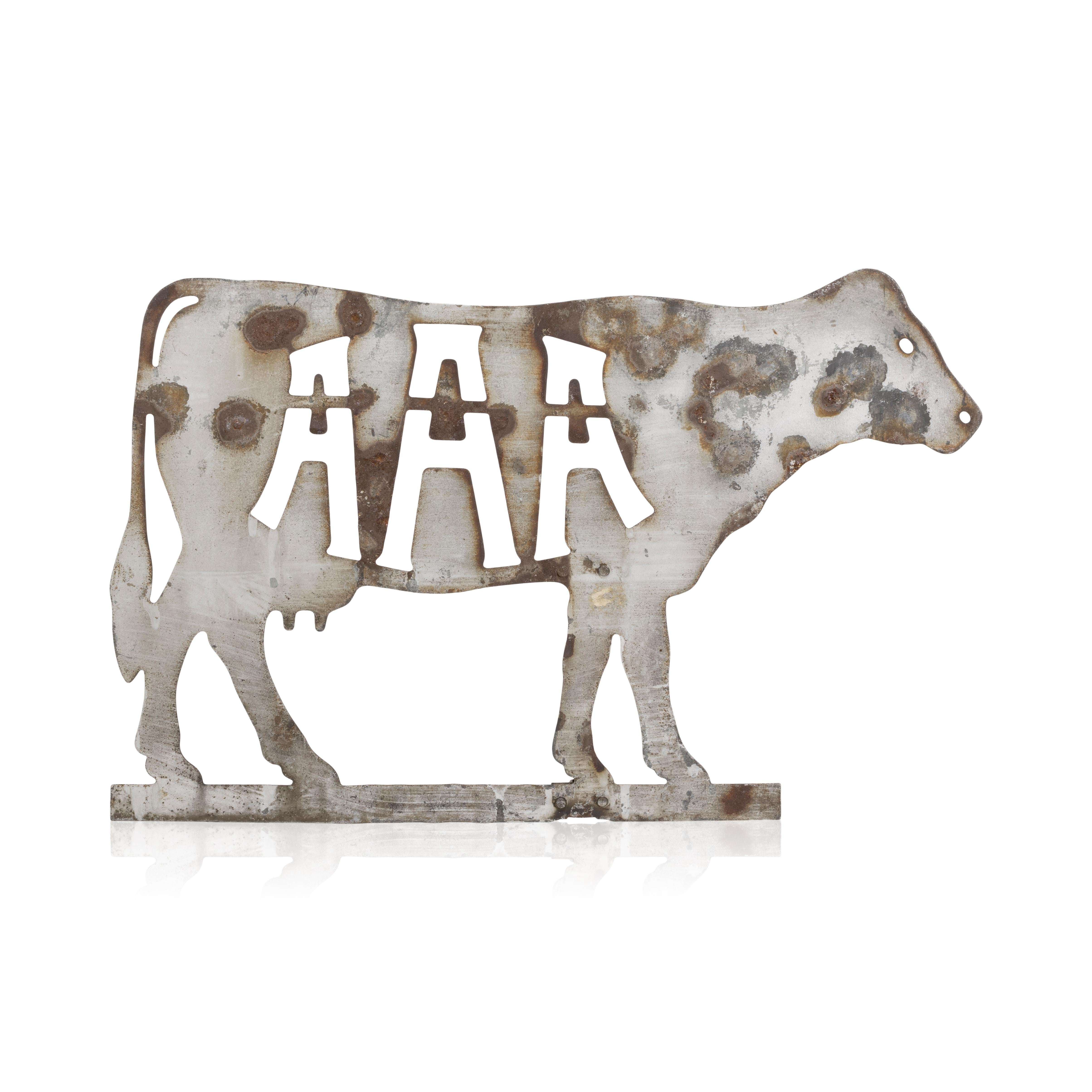 Copper 19th Century American Angus Association Cow Weather Vane For Sale