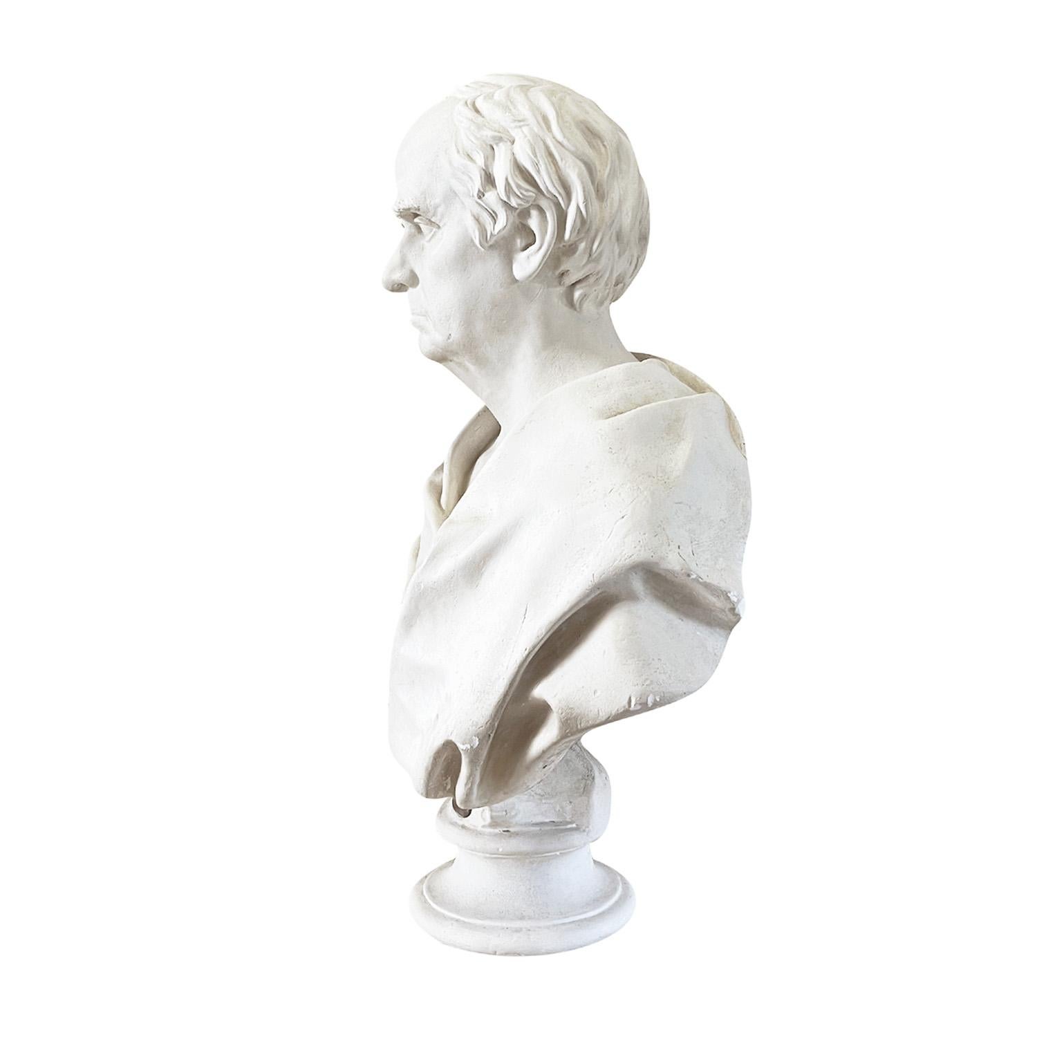 19th Century American Antique Plaster Bust of Secretary of State Daniel Webster For Sale 1