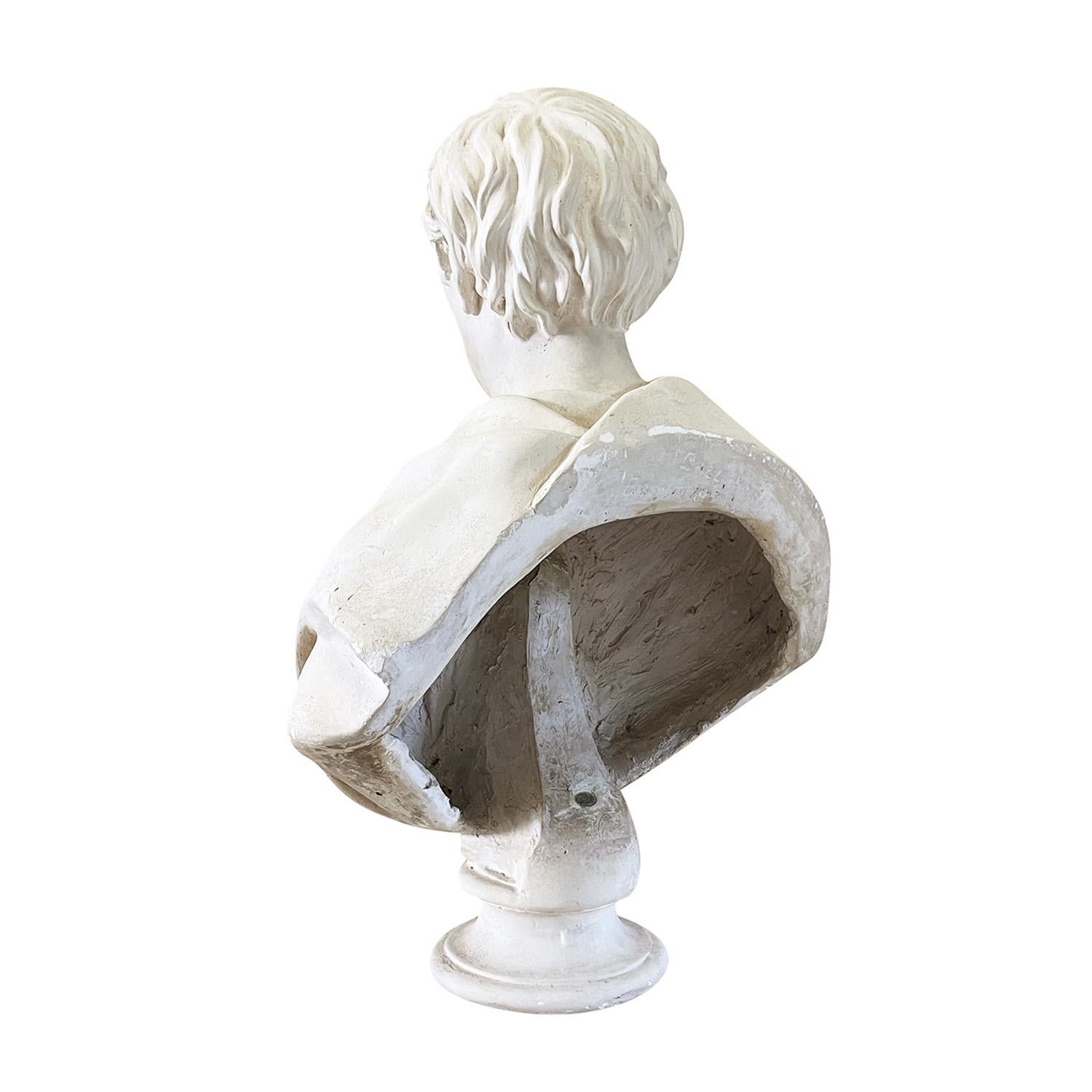19th Century American Antique Plaster Bust of Secretary of State Daniel Webster For Sale 3