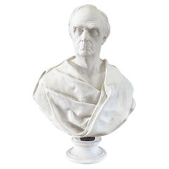 19th Century American Antique Plaster Bust of Secretary of State Daniel Webster
