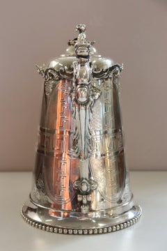 19th Century American Antique Silver Plate Pitcher by Ernest Kaufman