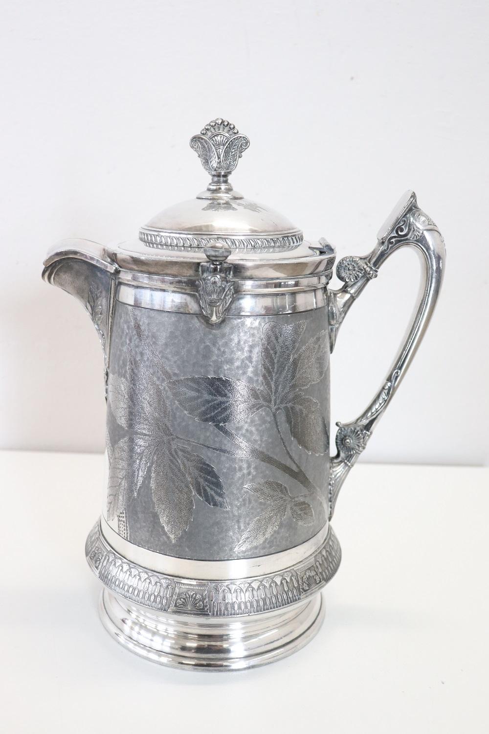 19th Century American Antique Silver Plate Pitcher by Reed & Barton For Sale 2