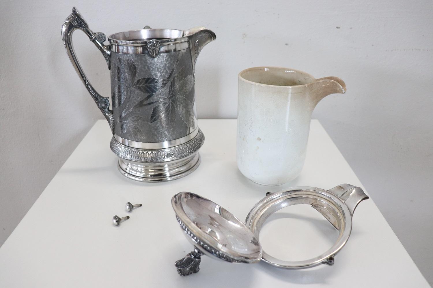 19th Century American Antique Silver Plate Pitcher by Reed & Barton For Sale 4