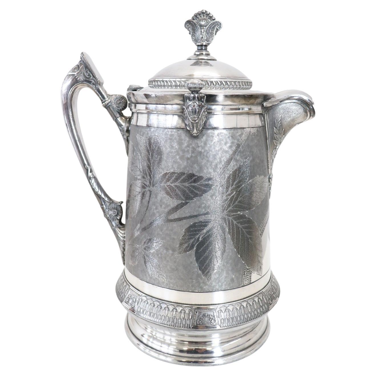 19th Century American Antique Silver Plate Pitcher by Reed & Barton For Sale