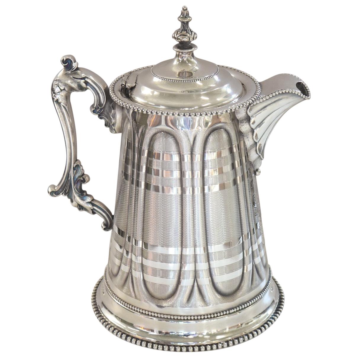 19th Century American Antique Silver Plate Pitcher by Rogers Smith & Co For Sale