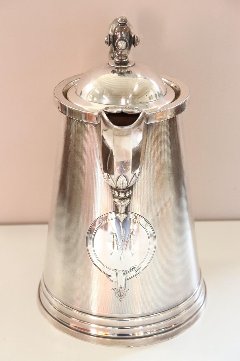 19th Century American Antique Silver Plate Pitcher by Stimpson For Sale