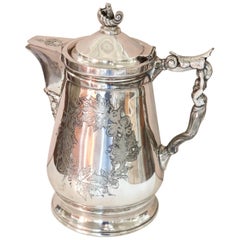 19th Century American Antique Silver Plate Pitcher or Coffee Pot by Wilcox