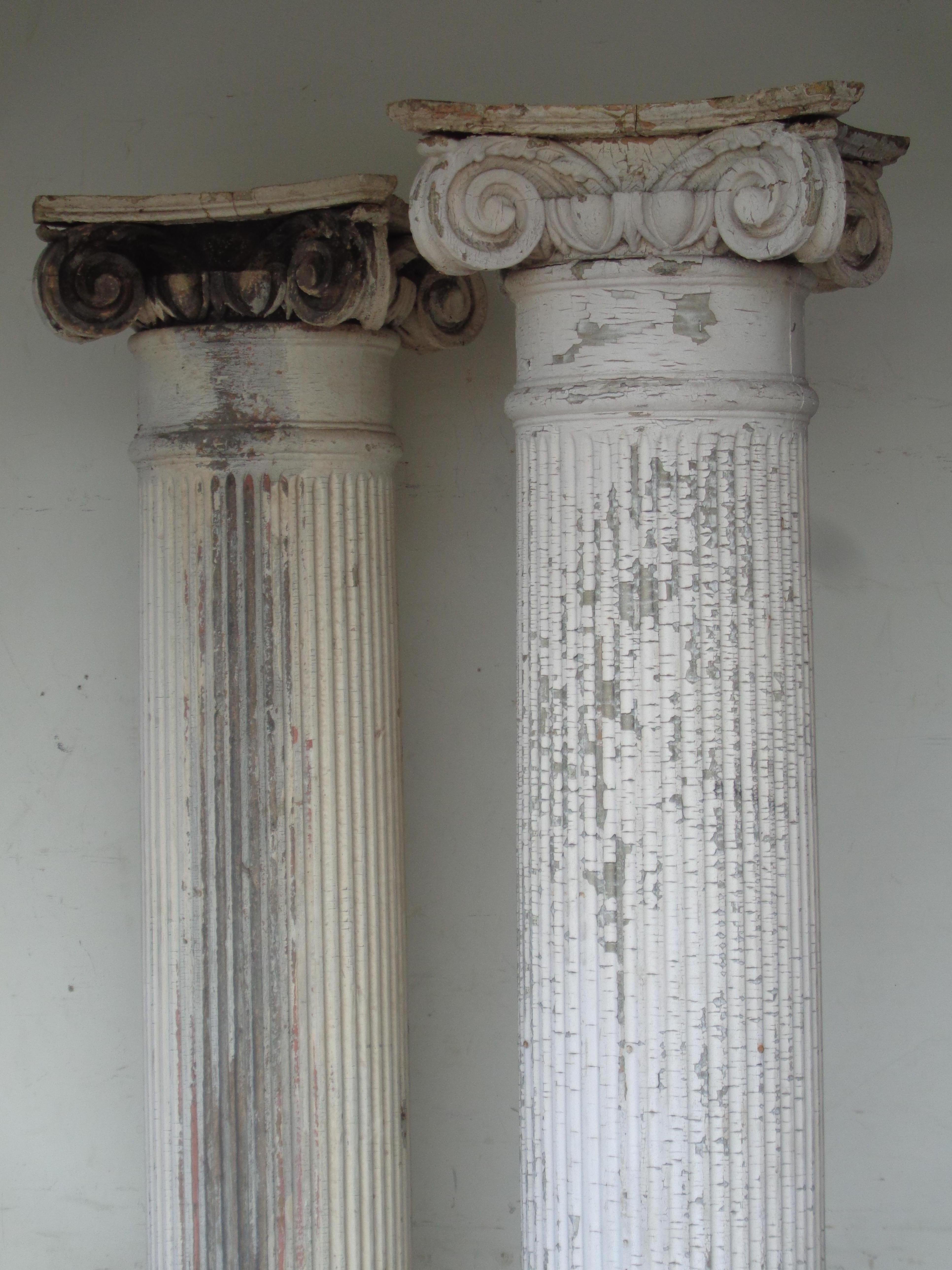 19th C. American Architectural Fluted Columns w/ Ionic Capitals 3