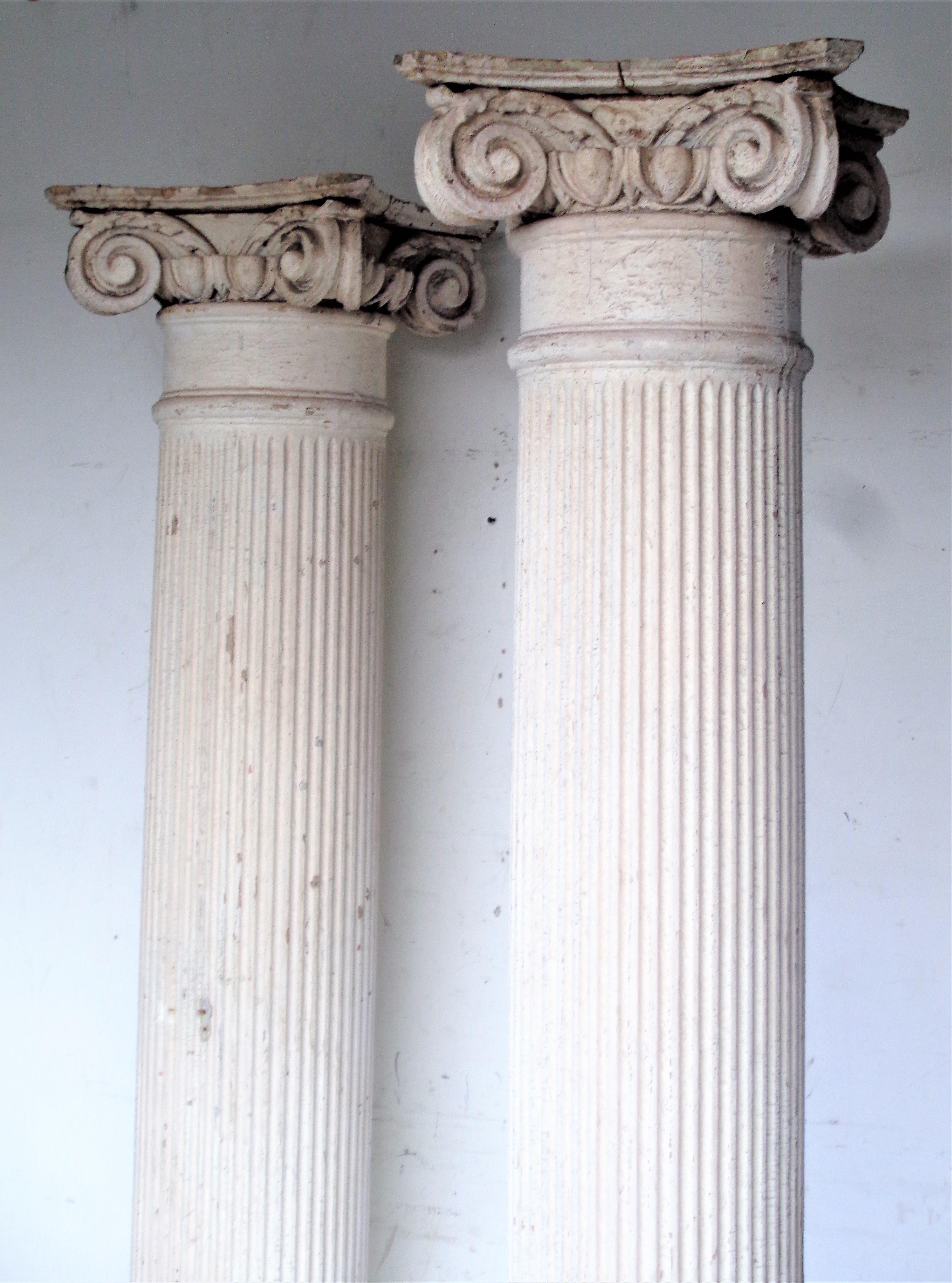19th C. American Architectural Fluted Columns w/ Ionic Capitals 5
