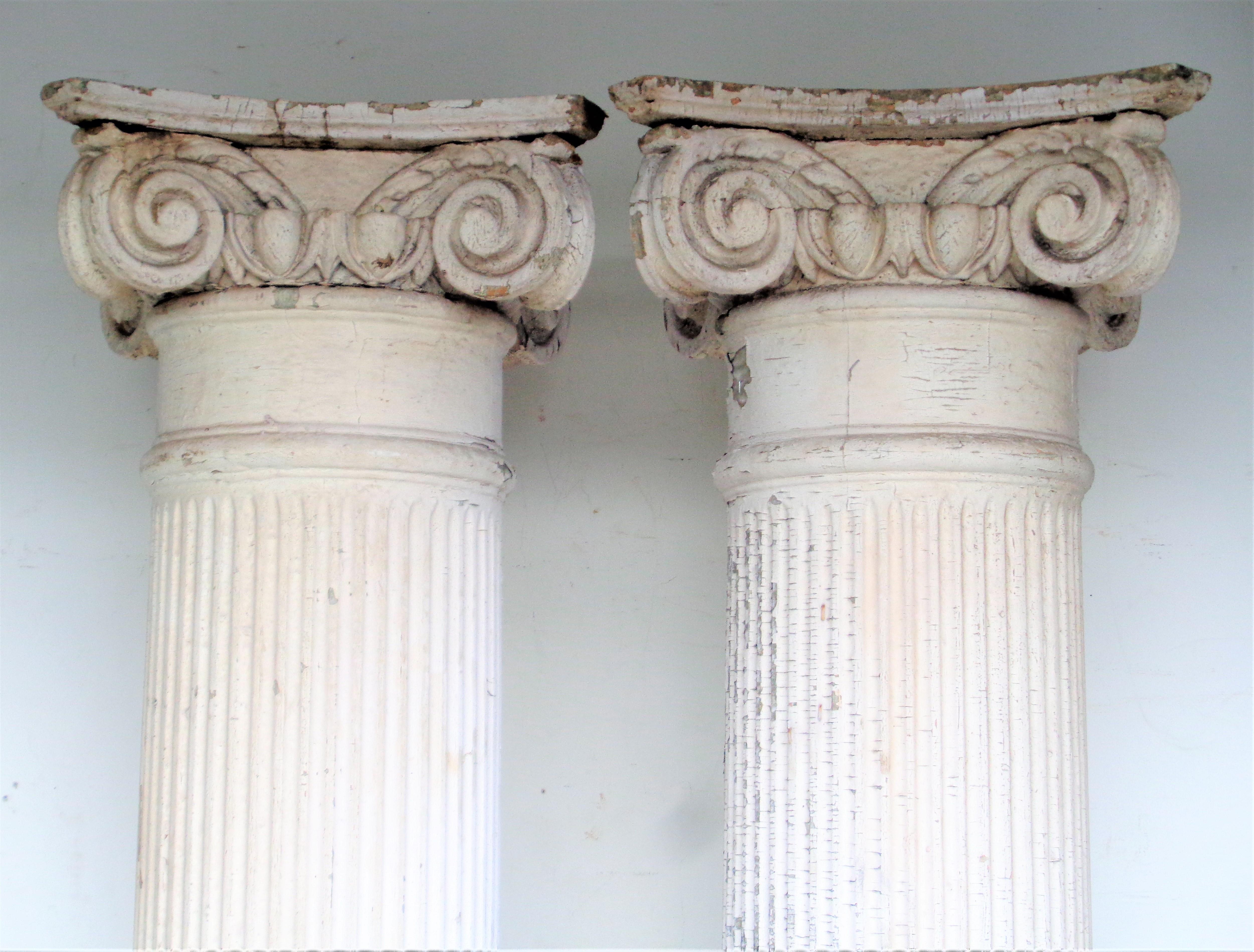 19th C. American Architectural Fluted Columns w/ Ionic Capitals 6