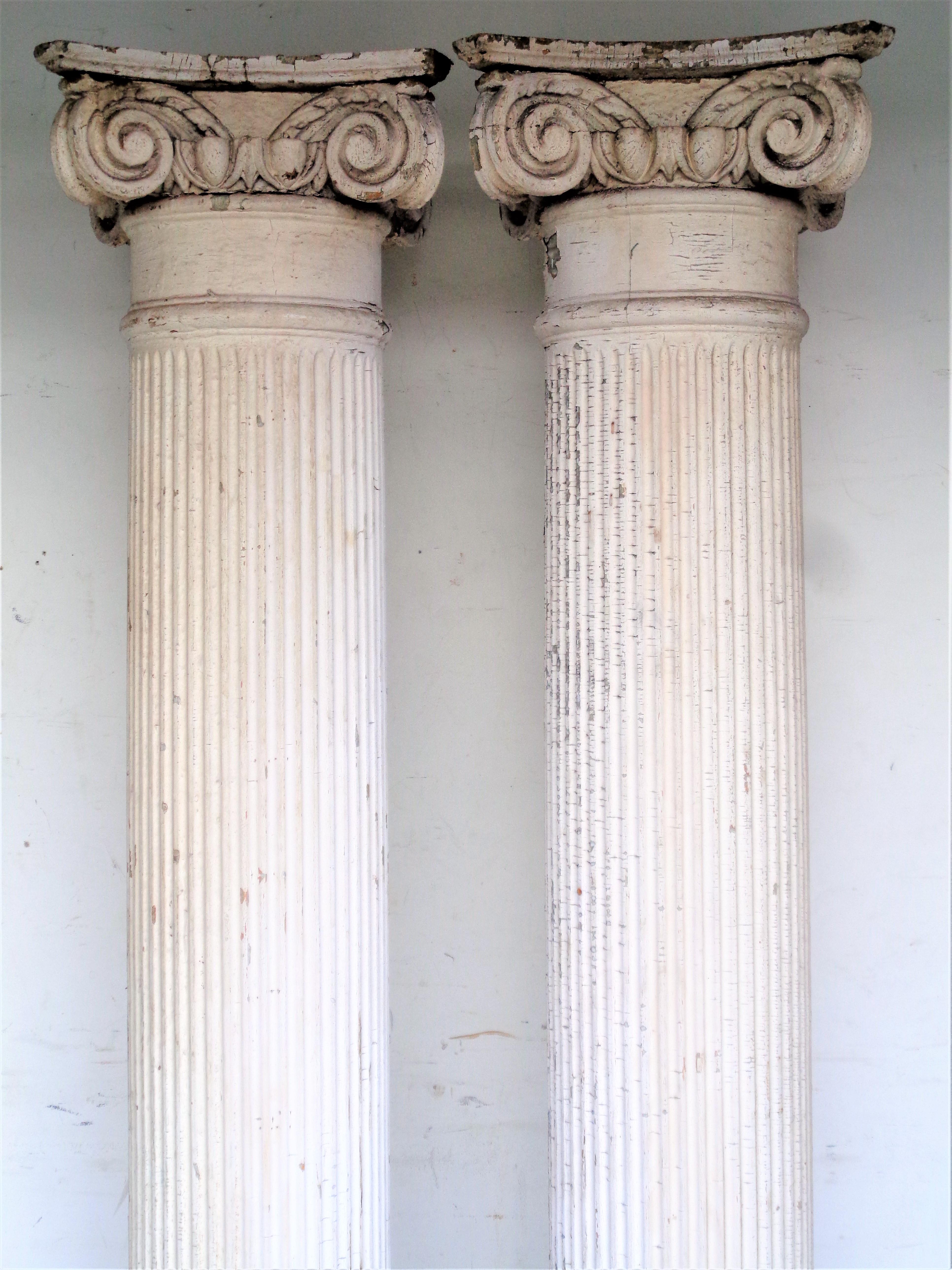 19th C. American Architectural Fluted Columns w/ Ionic Capitals 7