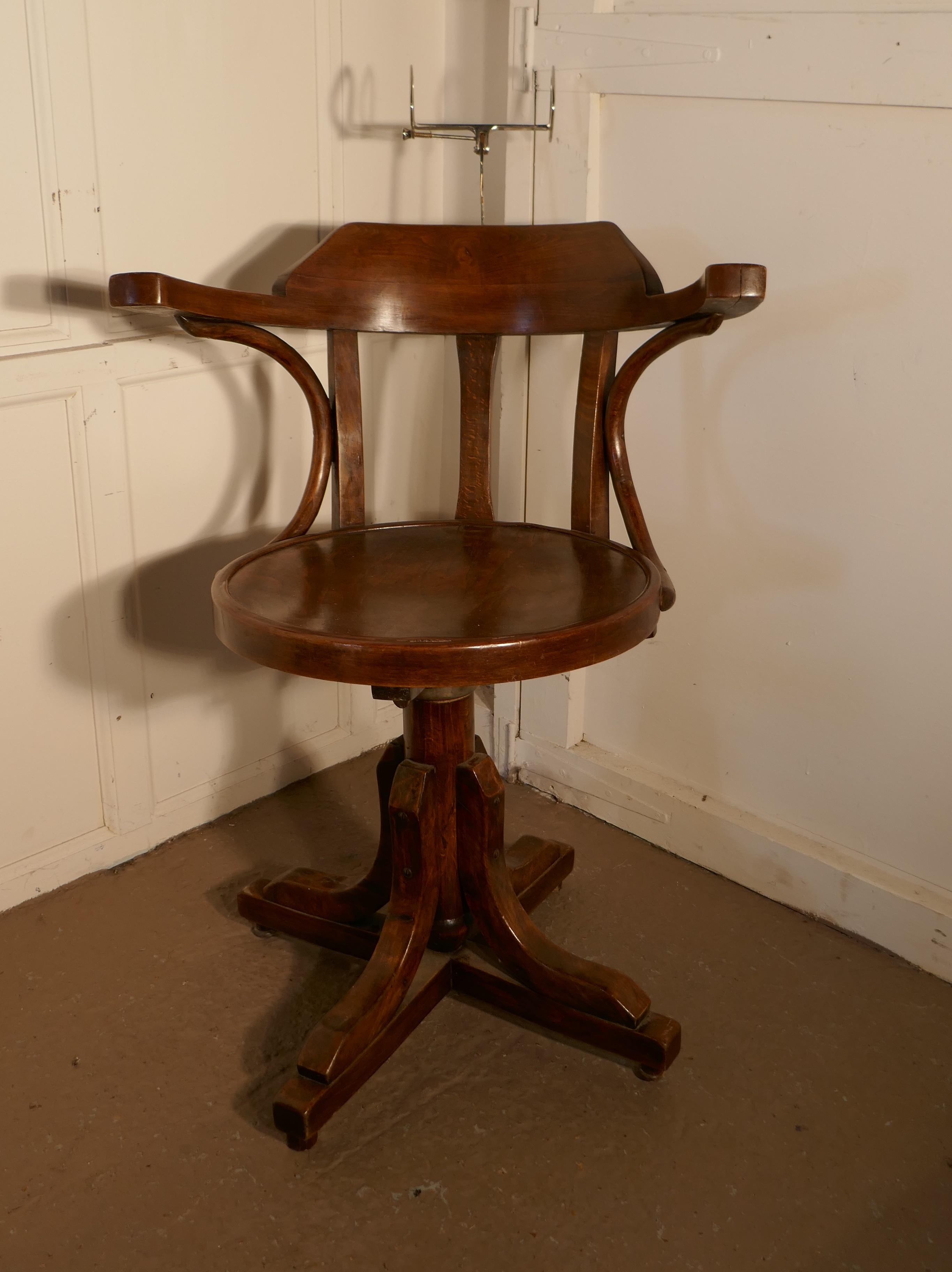 19th Century American Bentwood Barbers’ Chairs


These Vintage Swivelling Barbers chairs are very sturdy pieces, they have good large 19” diameter seats, that tilt when the occupier leans back on the Chrome head rest. 
The cushion for the chrome