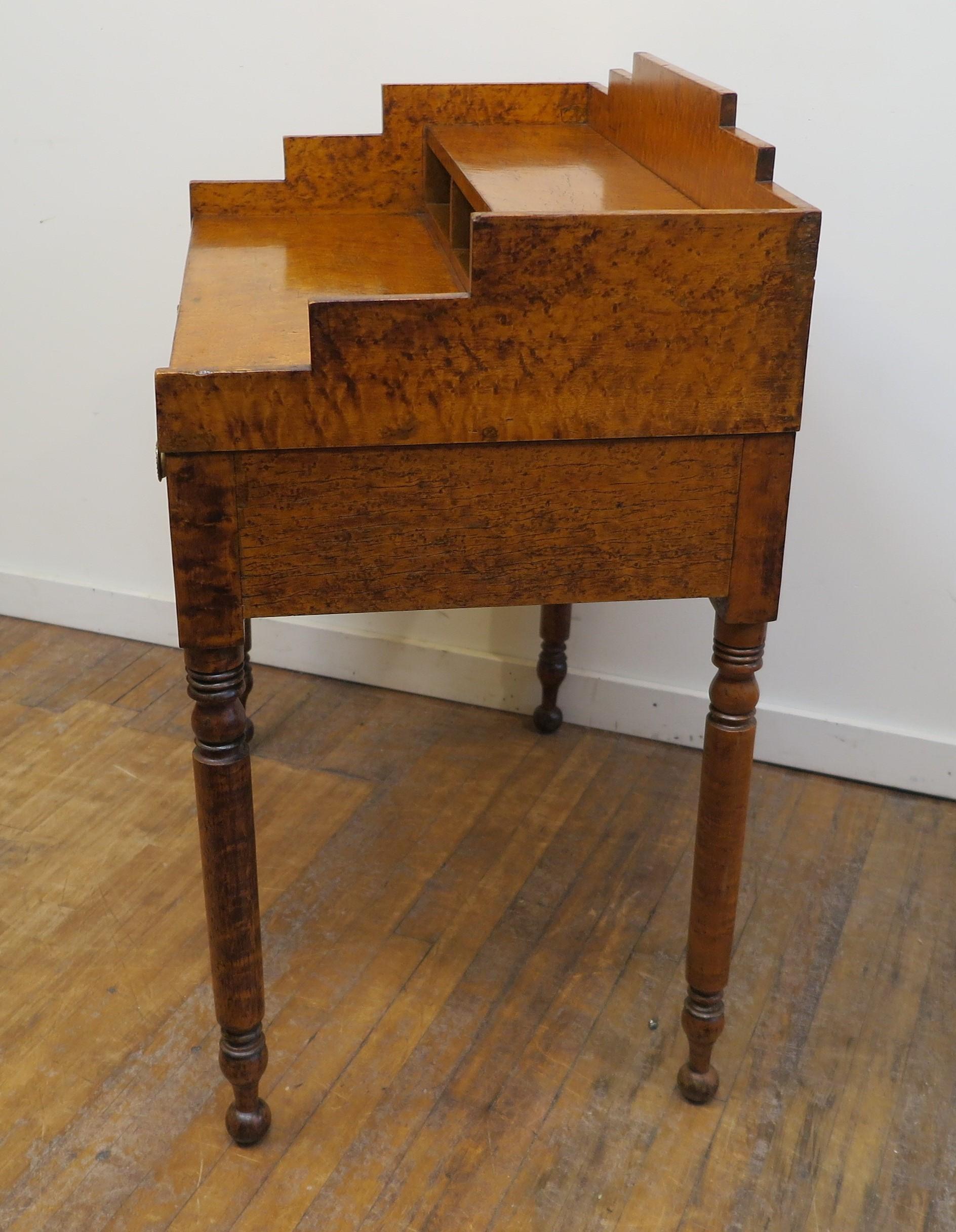 19th Century American Birdseye Maple Desk For Sale 7