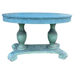 19th Century American Blue Painted Center Oval Table