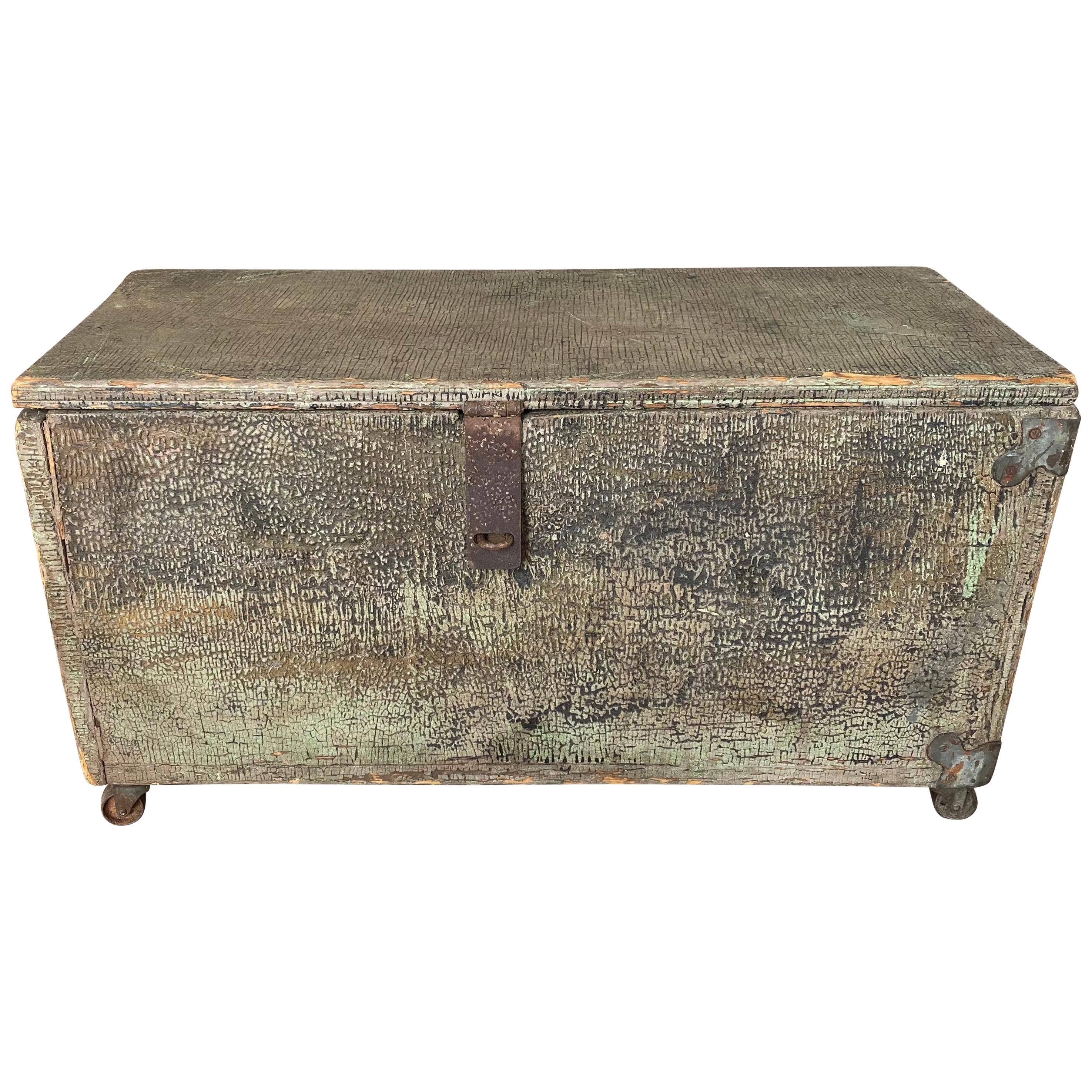 19th Century American Box on Castors