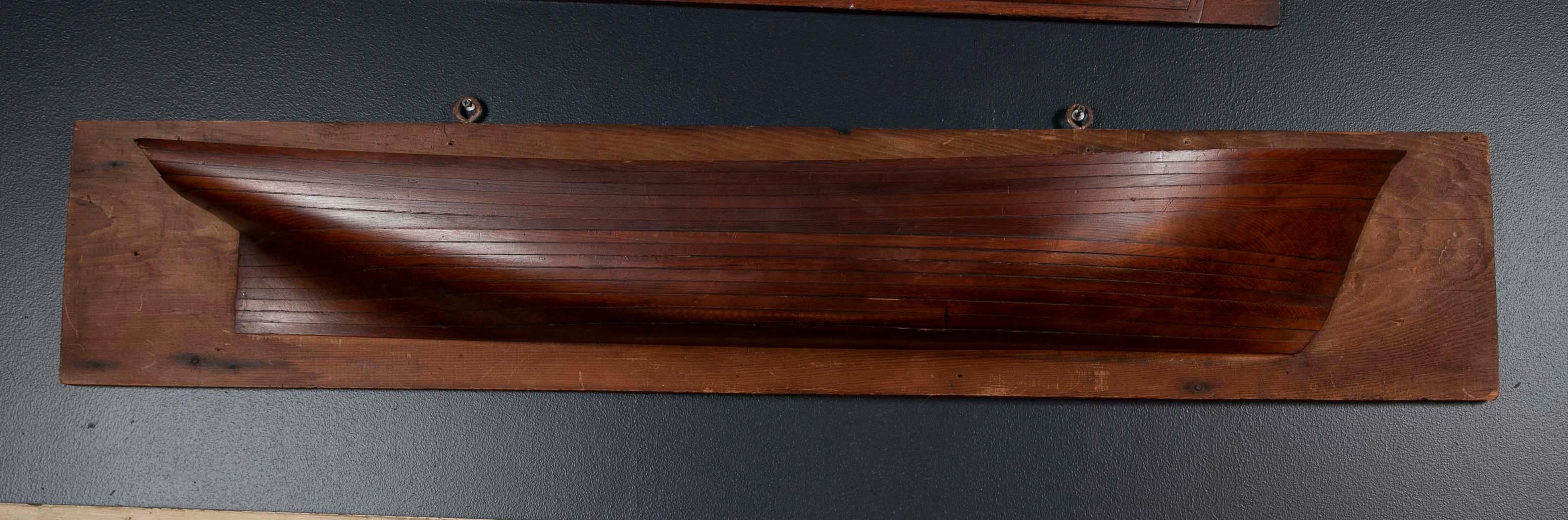 19th century American builder's model of a ship in mahogany done in many laminated layers together.

# 1523.