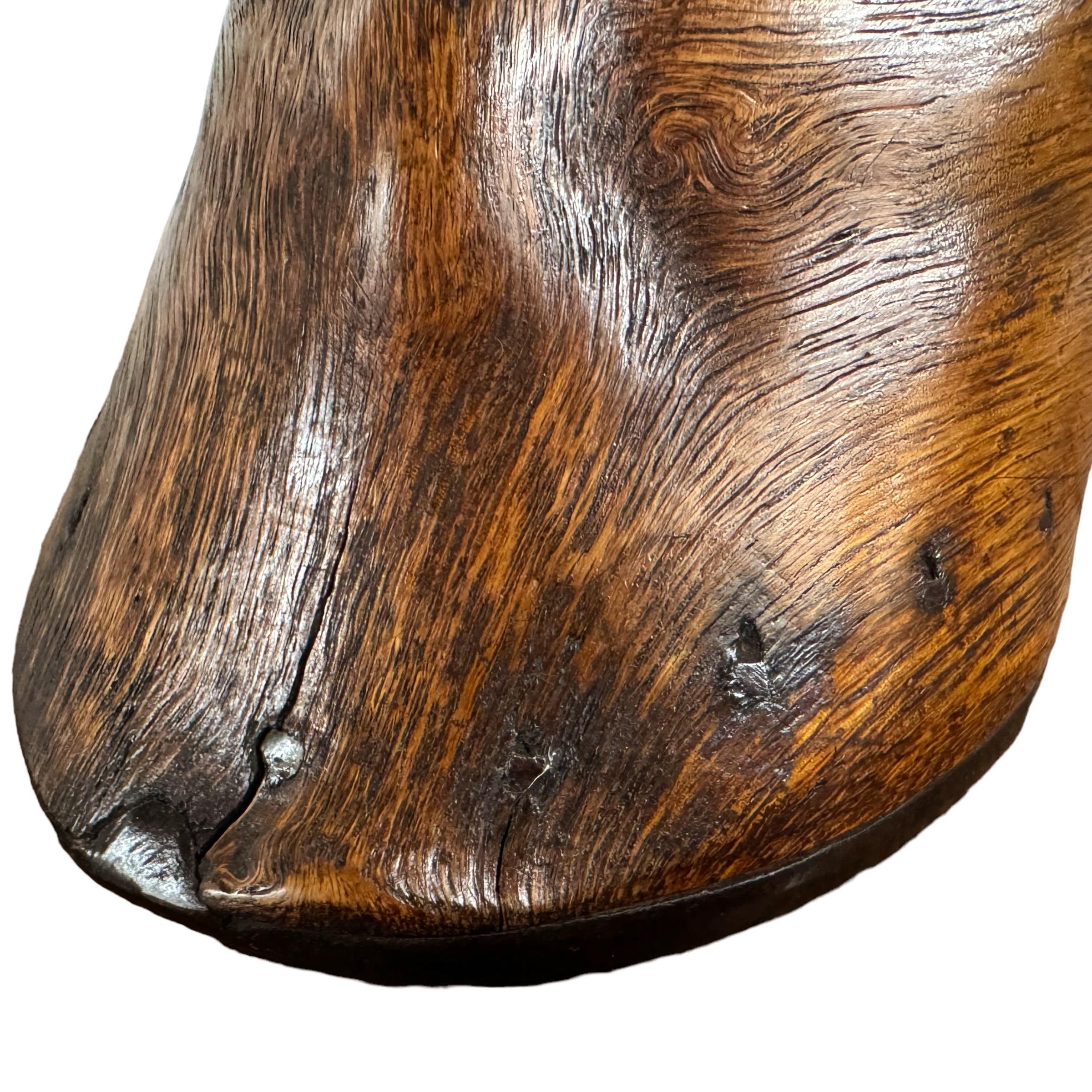 19th Century American Burl Wood Horse Hoof Vessel For Sale 2